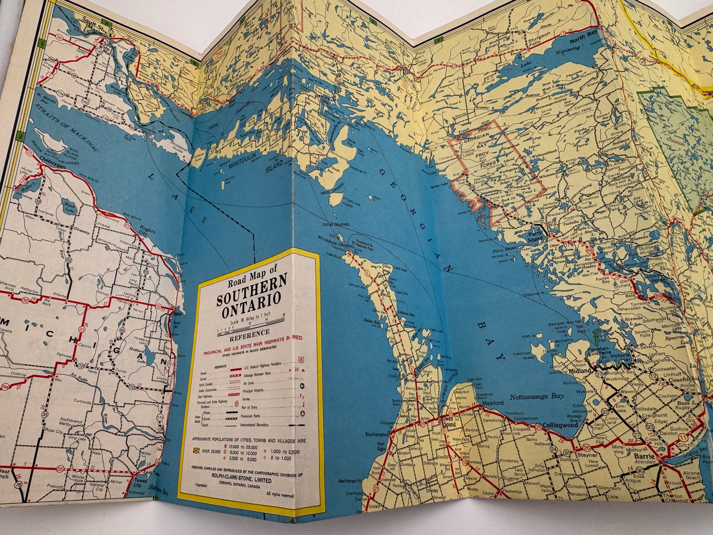 Vintage Road Map White Rose Ontario