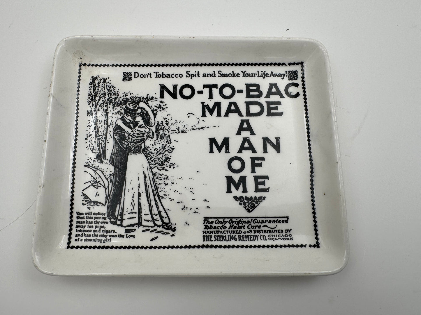 Vintage Tobacco Tray No To Bac Made A Man Of Me