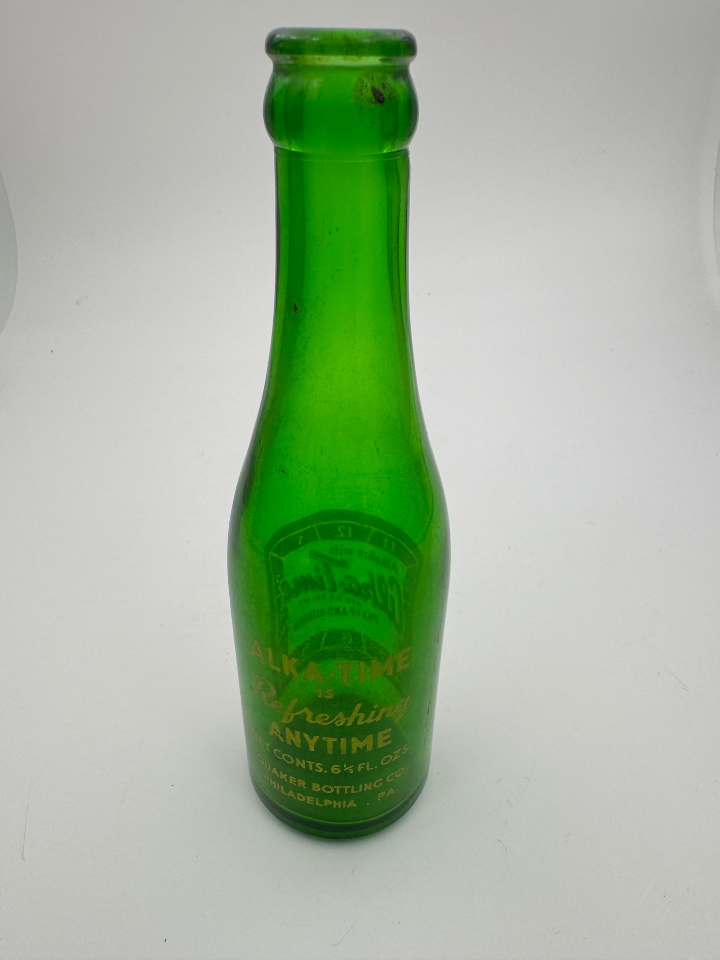 Vintage ACL Alka Time Soda Bottle Minty Rare