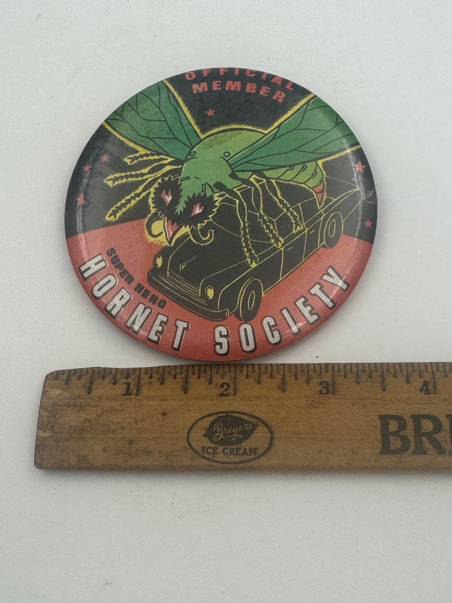 Vintage Green Hornet Button 1960s Action TV Show.