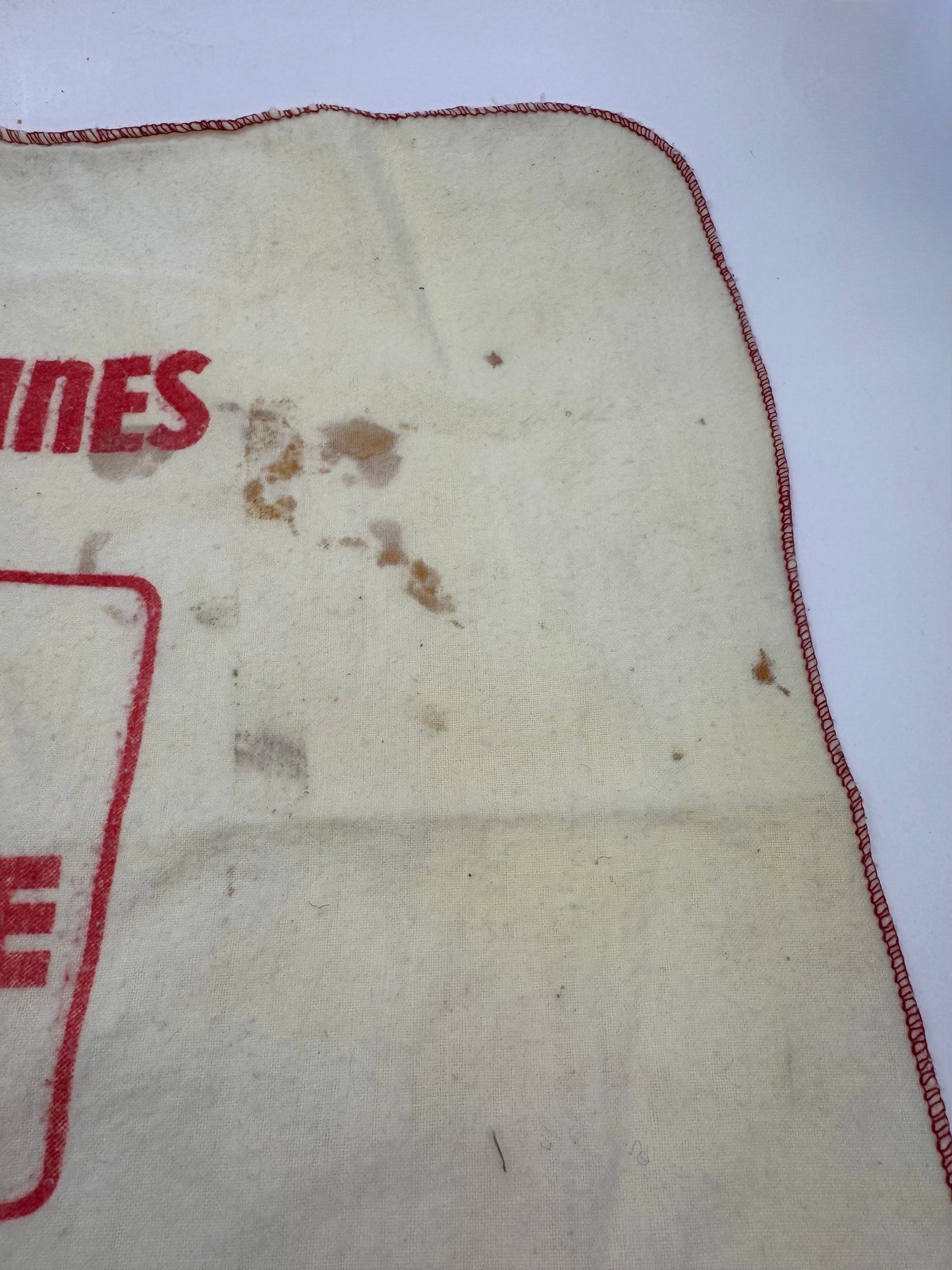 Vintage White Rose Gas Attendants Cloth