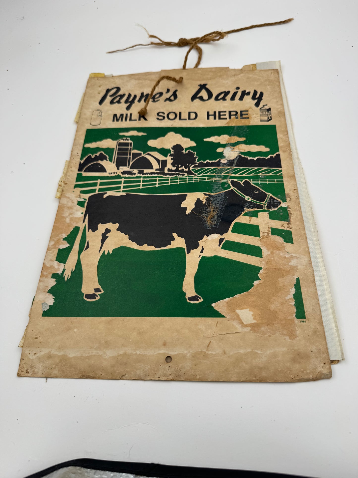 Vintage Dairy Ad Milk 5 Cents Payne Dairies