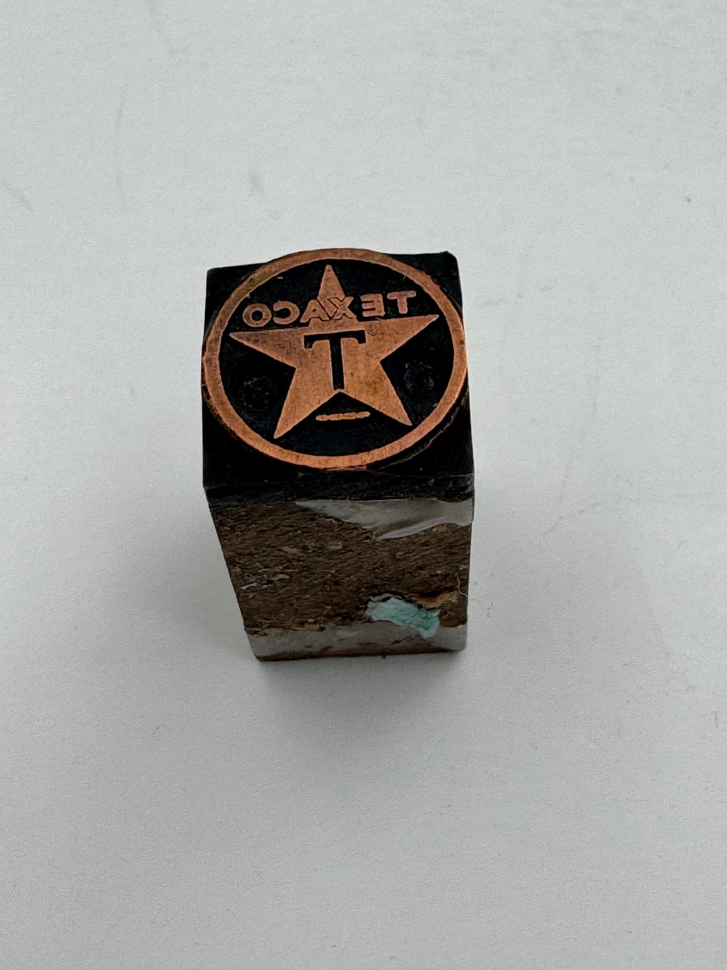 Vintage Printers Block Texaco Gas And Oil Logo