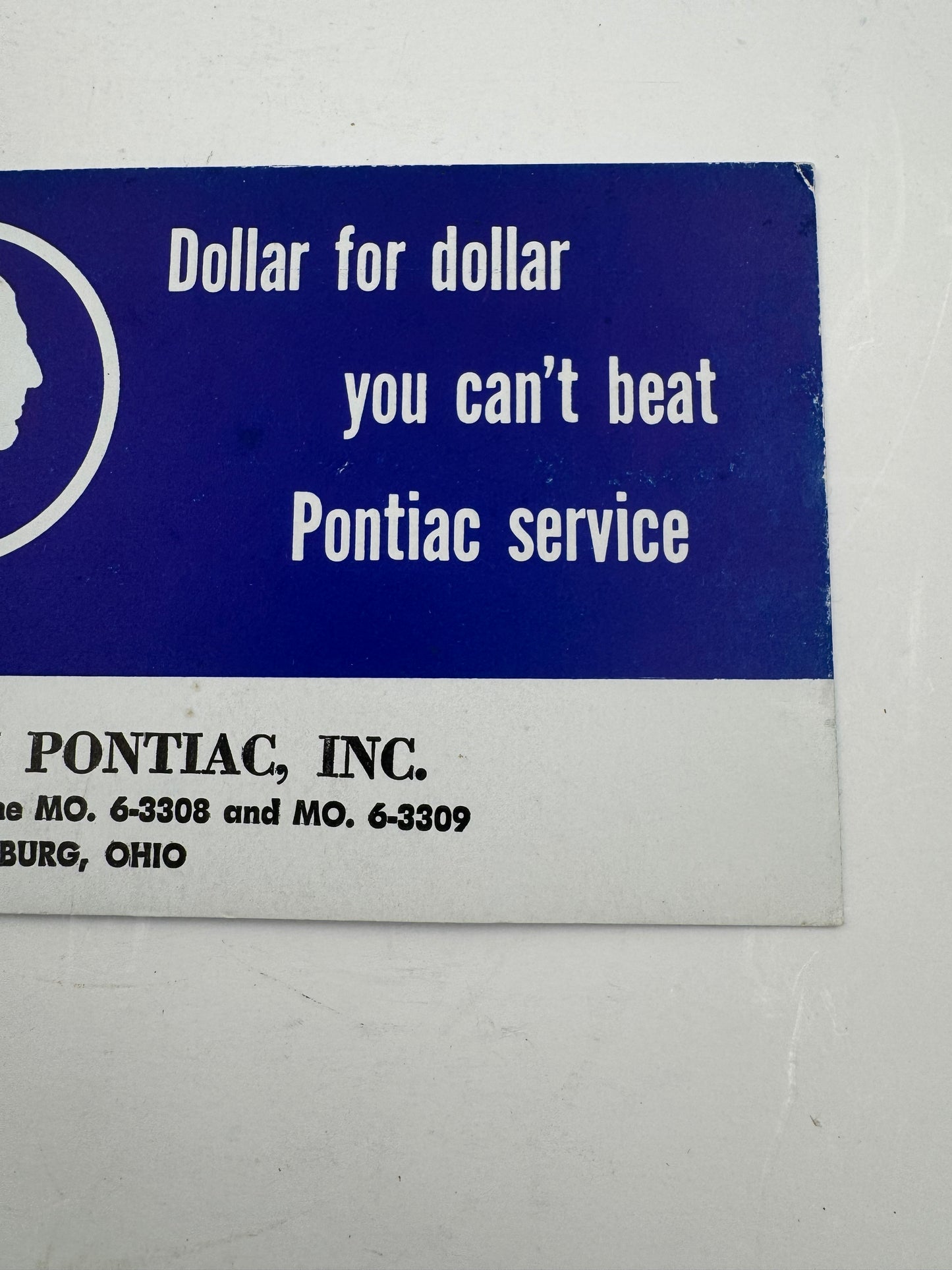 Vintage Pontiac Ink Blotter NOS Miamisburg OH