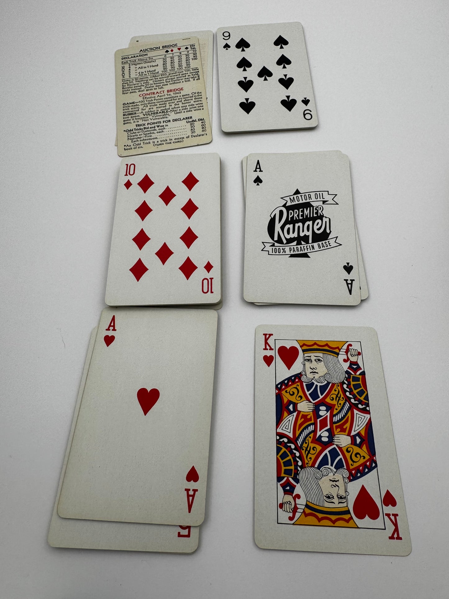Vintage Premiere Gasoline Co Playing Cards Bridge Size