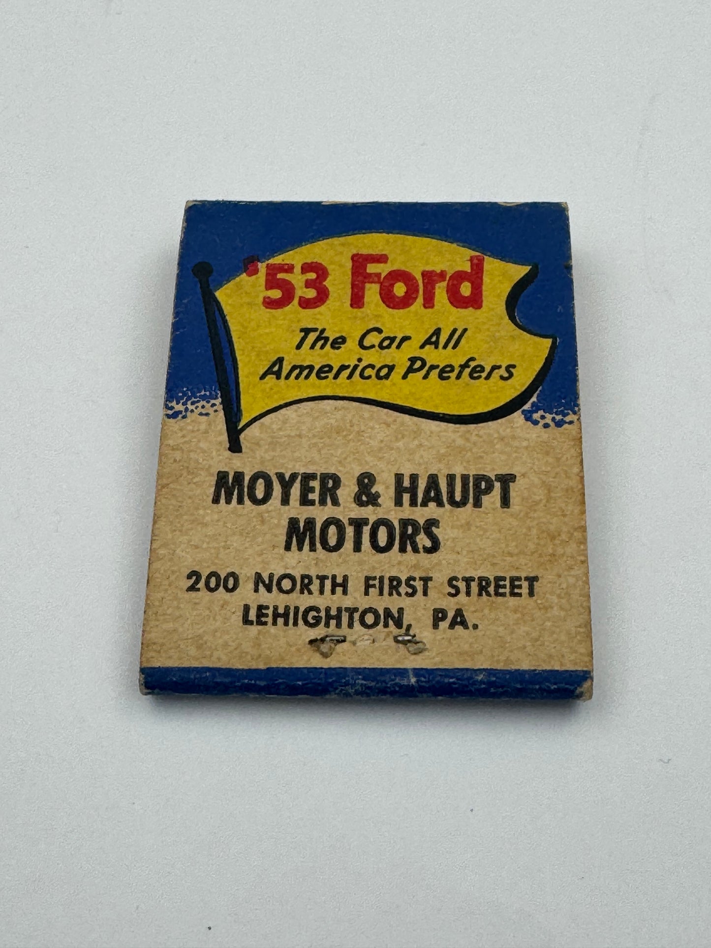 Vintage Ford Matchbook 1953 Moyer & Haupt Motors