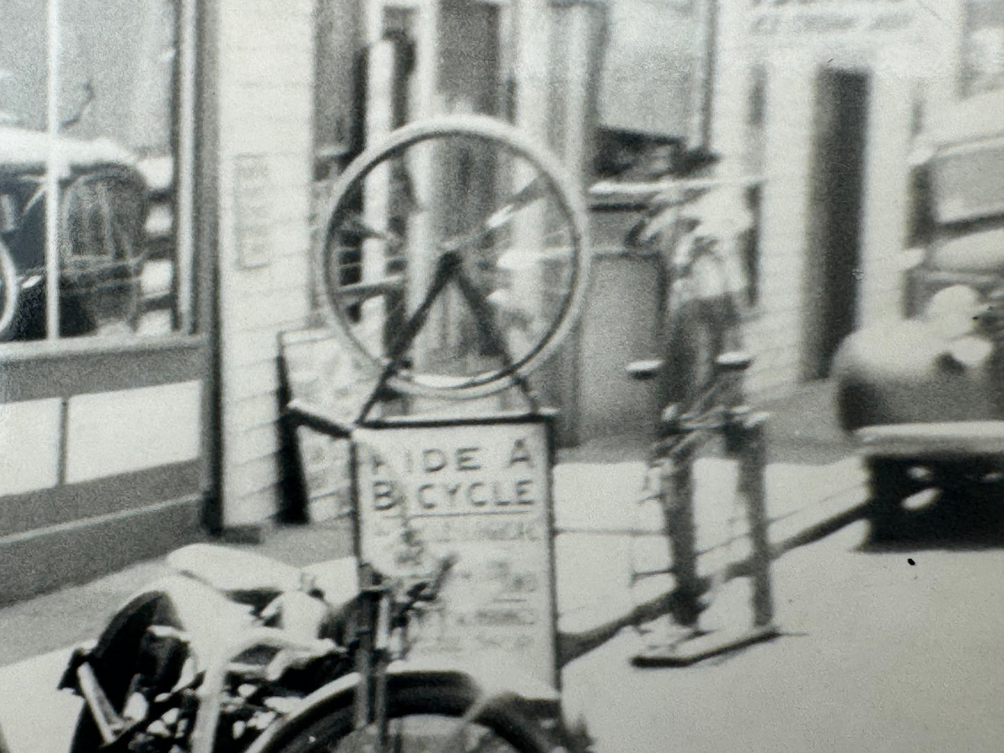 Vintage Transportation Photo High Wheel Motorcycle And Woman