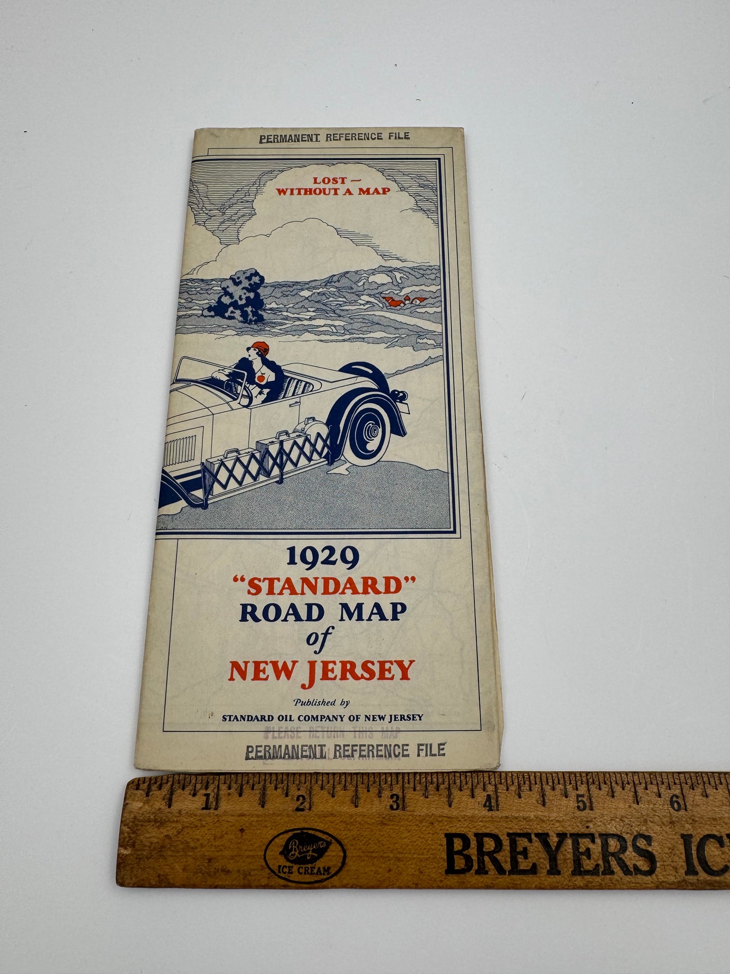 Vintage Road Map Standard Oil New Jersey 1929