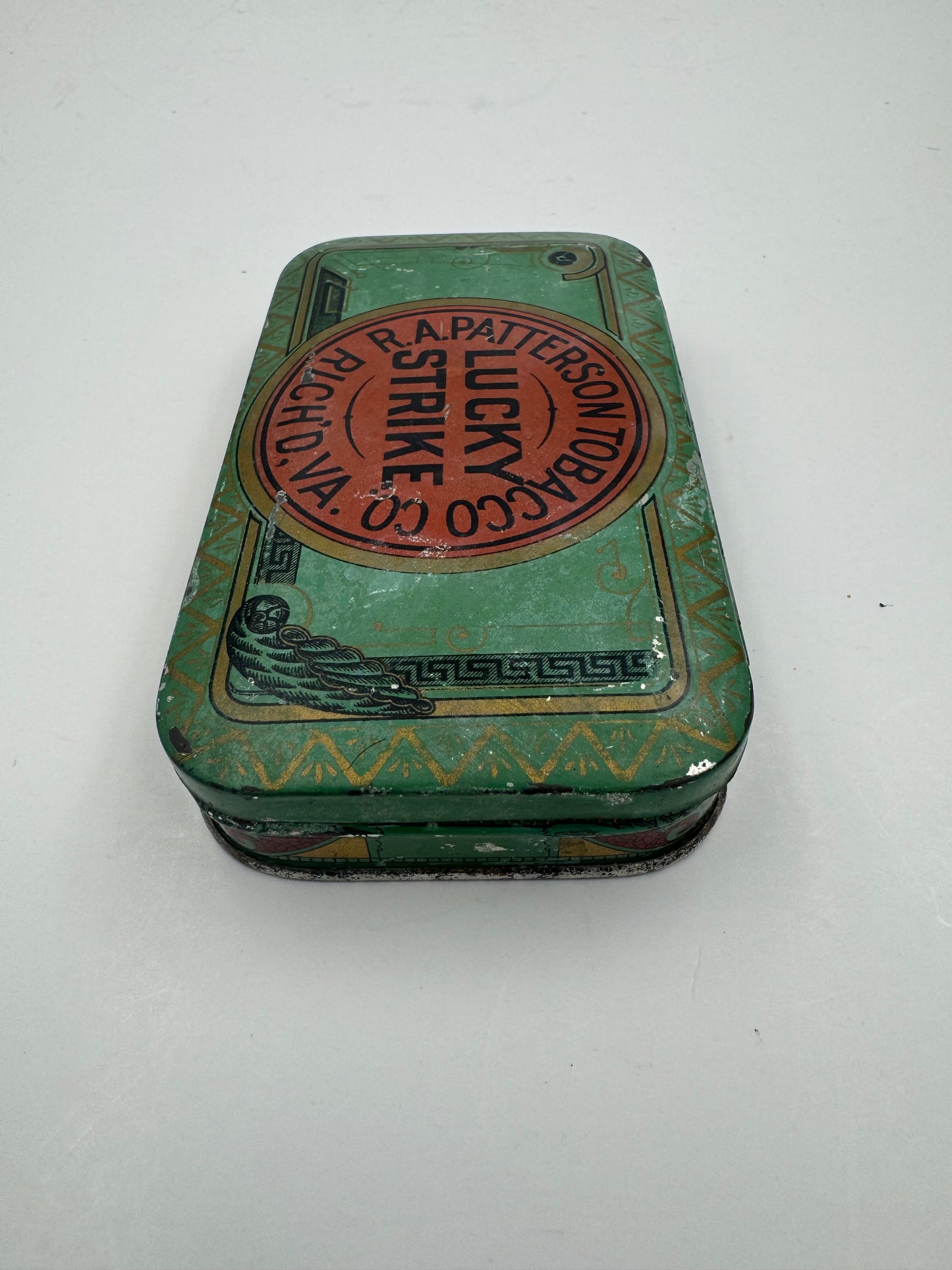 Vintage Lucky Strike Tin Early Tobacco Ad