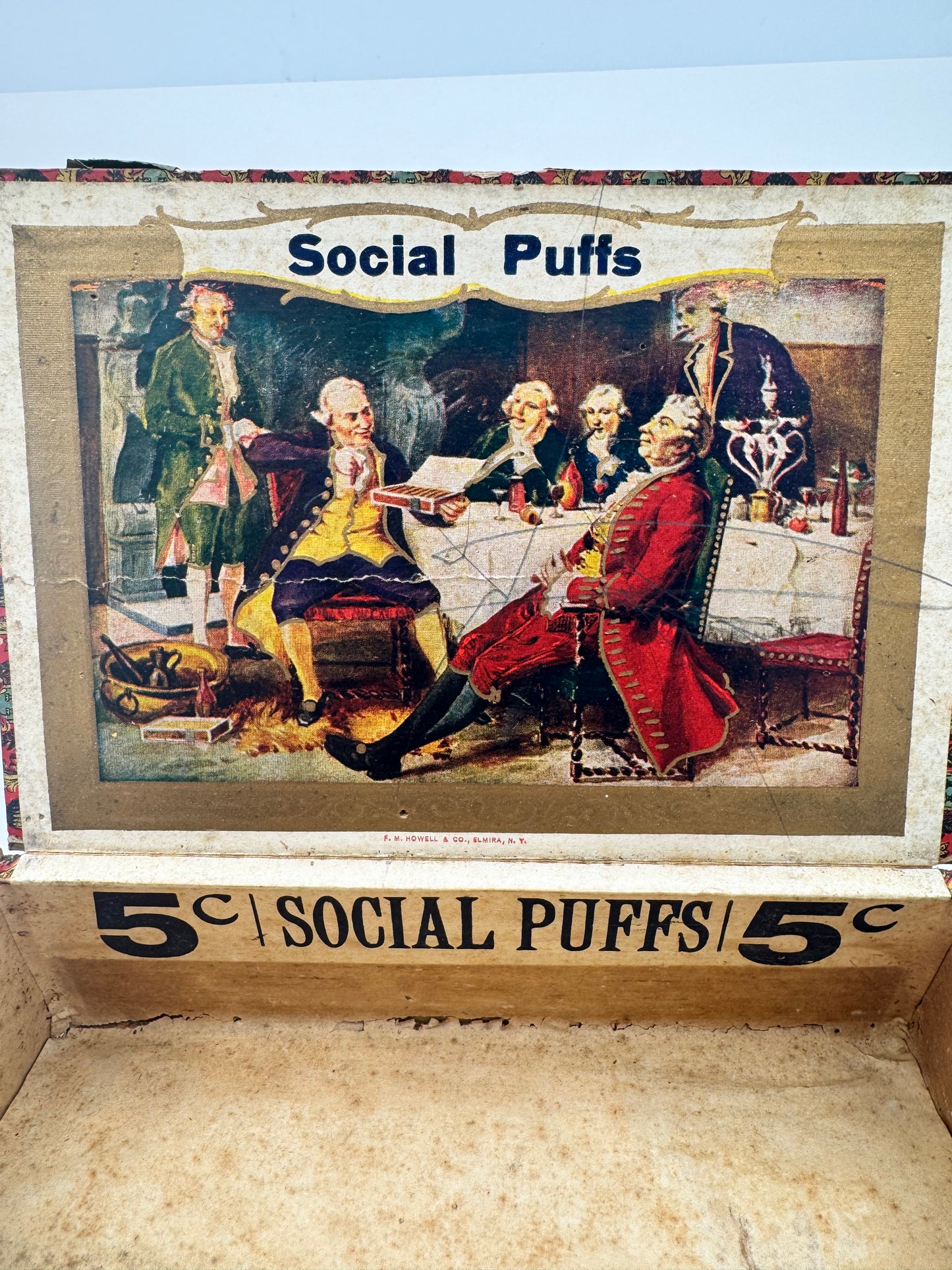 Vintage Cigar Box Social Puffs 5 Cent