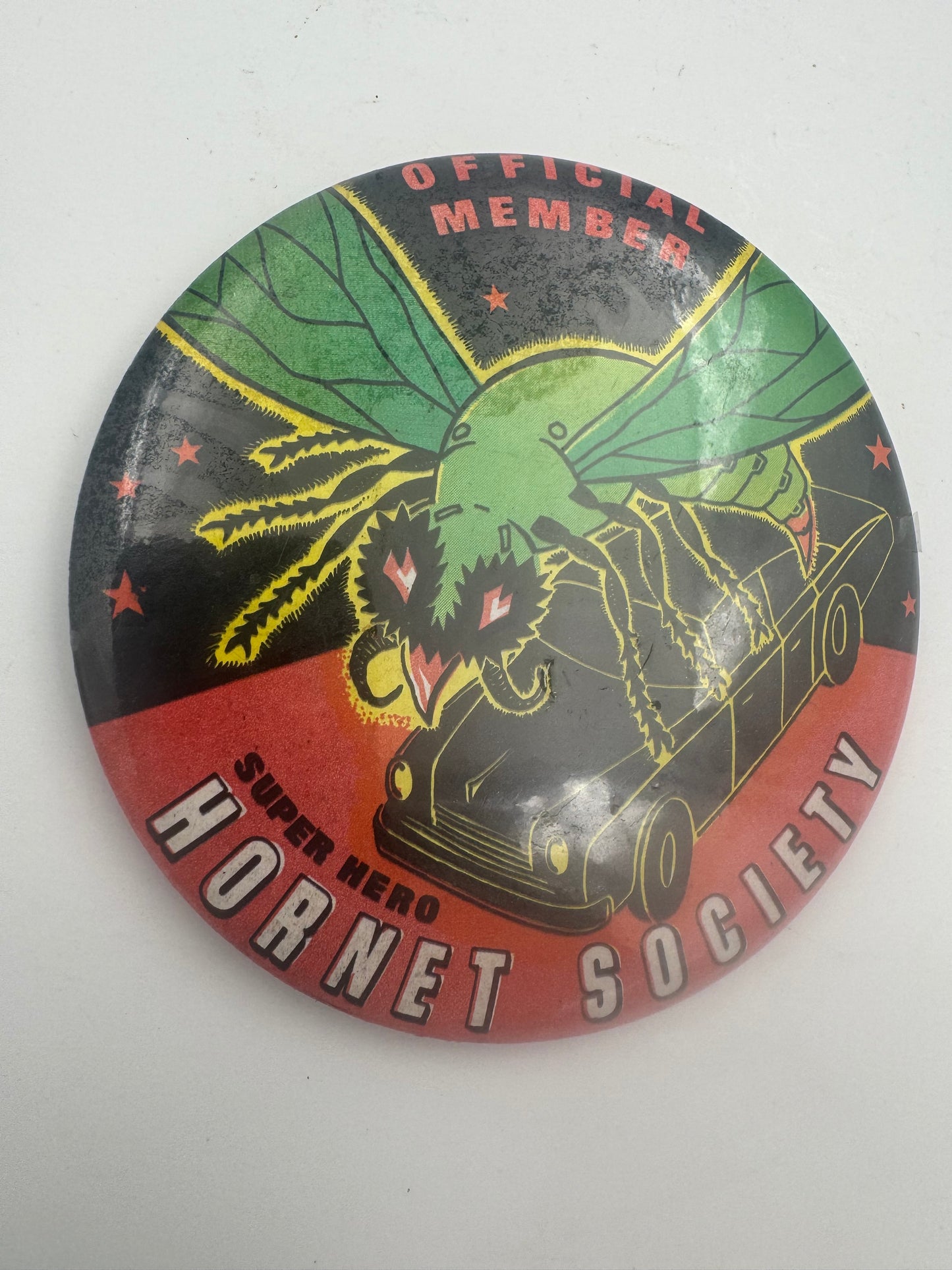 Vintage Green Hornet Button 1960s Action TV Show.