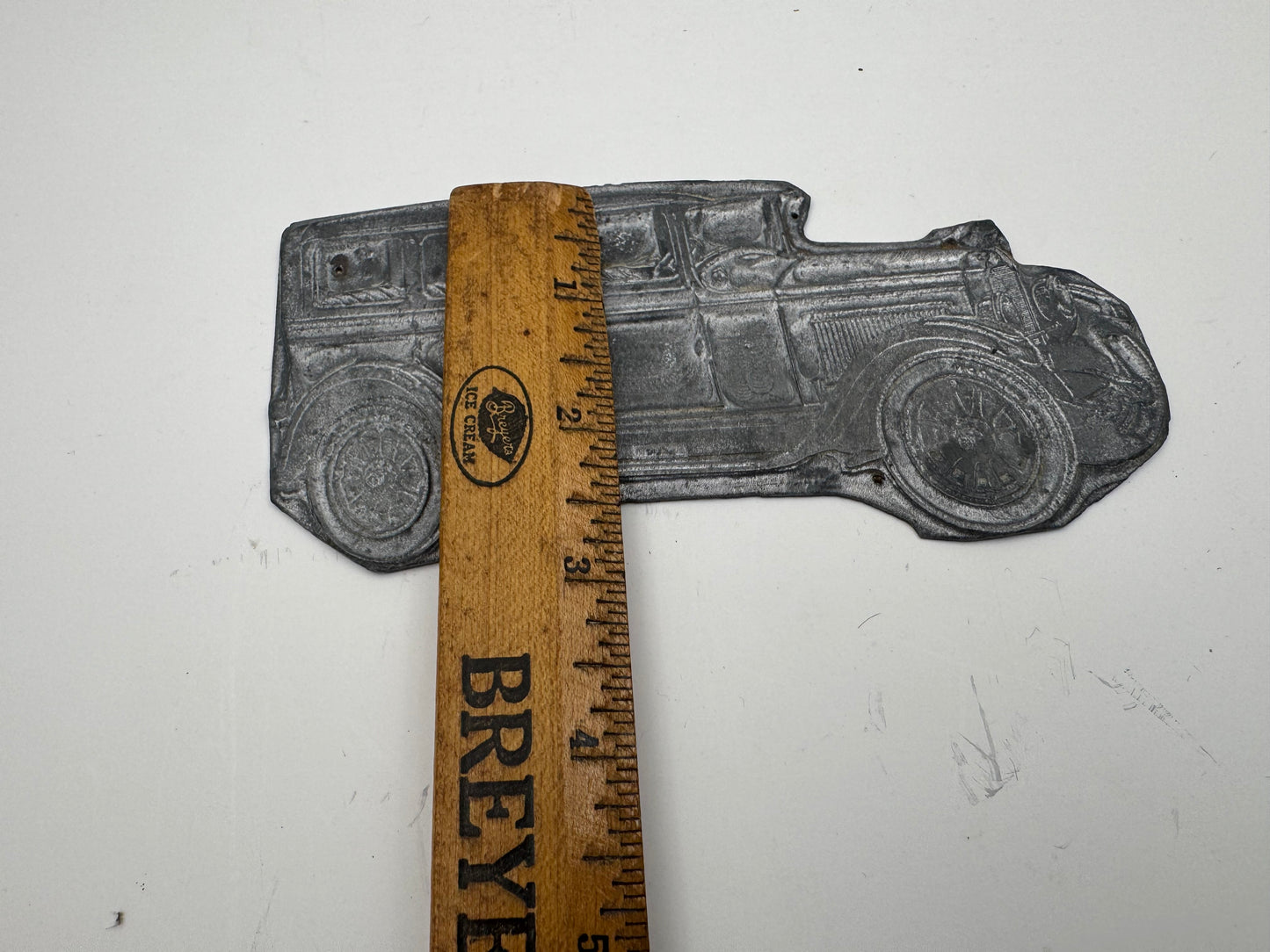 Vintage Automobile Print Block 1930s Right Facing