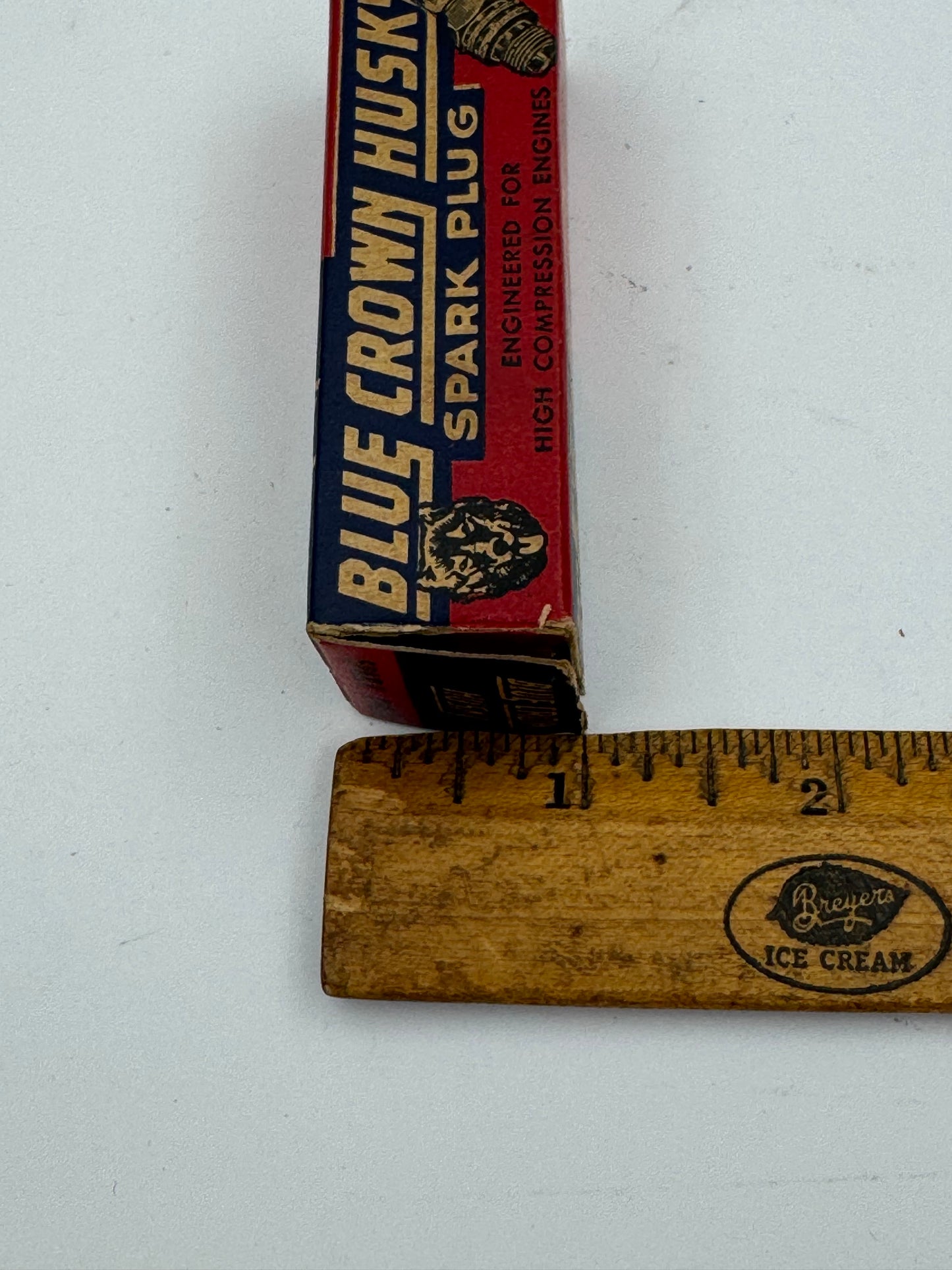 Vintage Blue Crown Husky Spark Plug