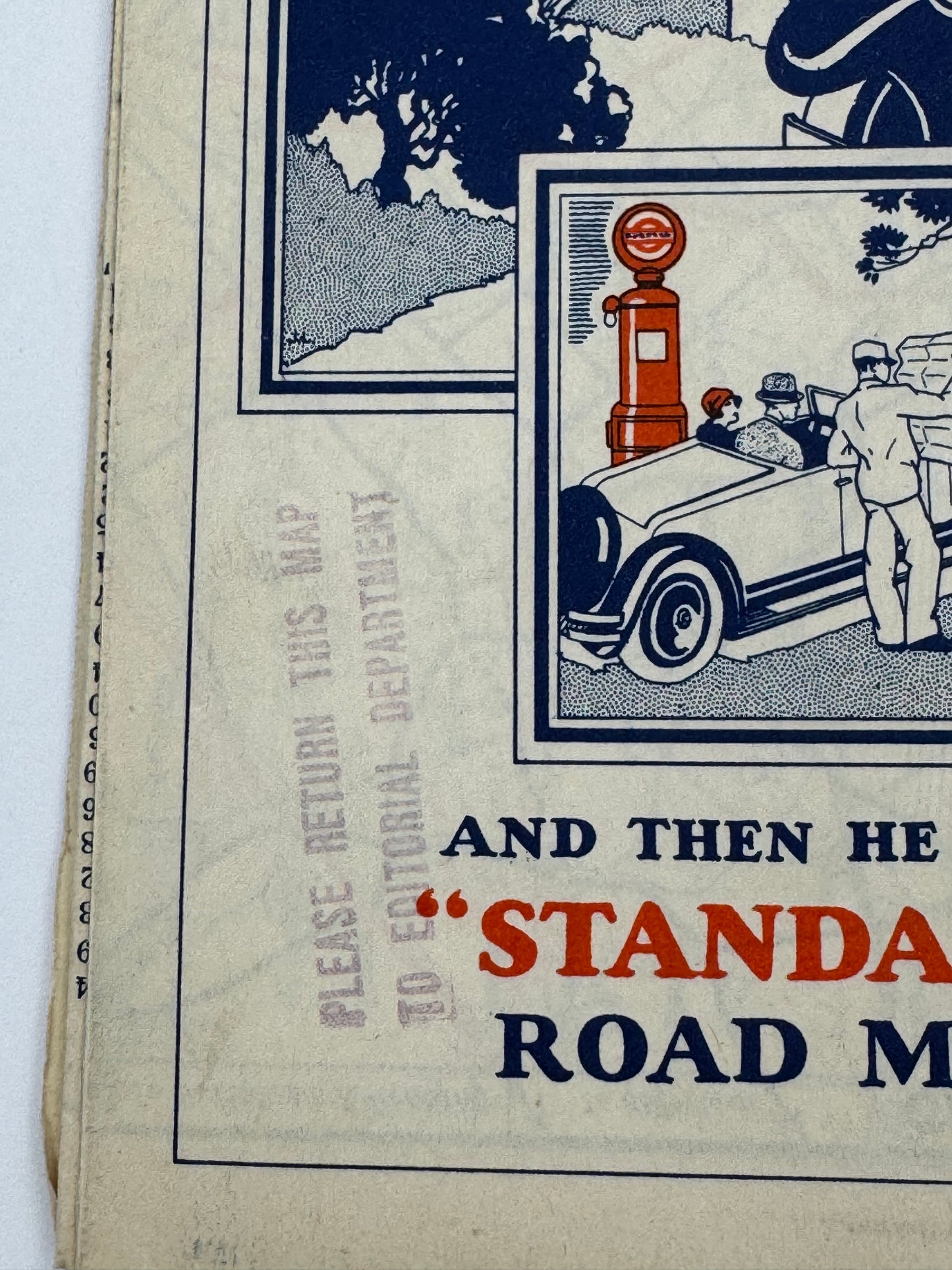 Vintage Road Map Standard Oil NJ 1929 Mint
