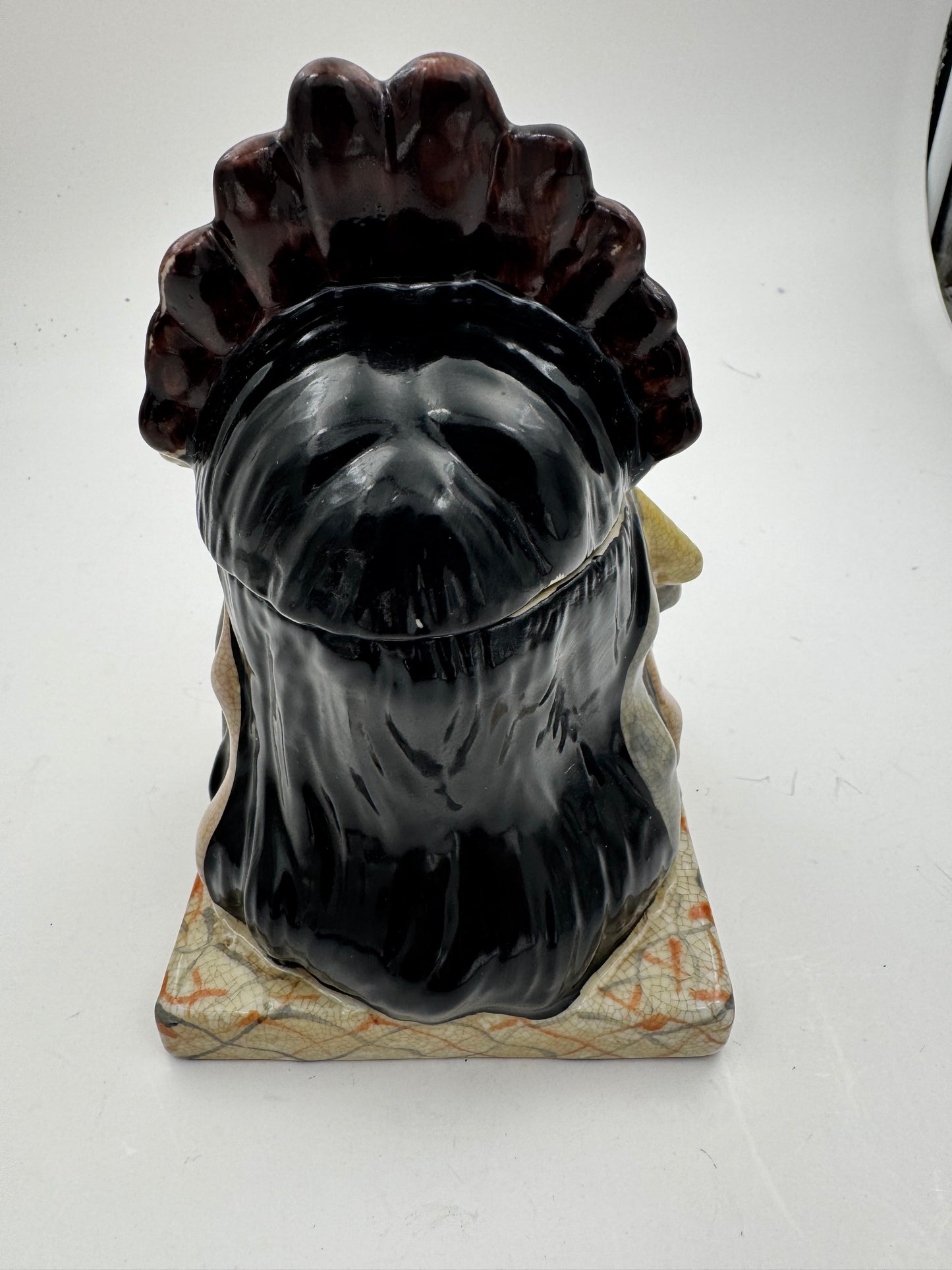 Vintage Tobacco Humidor Majolica Native American