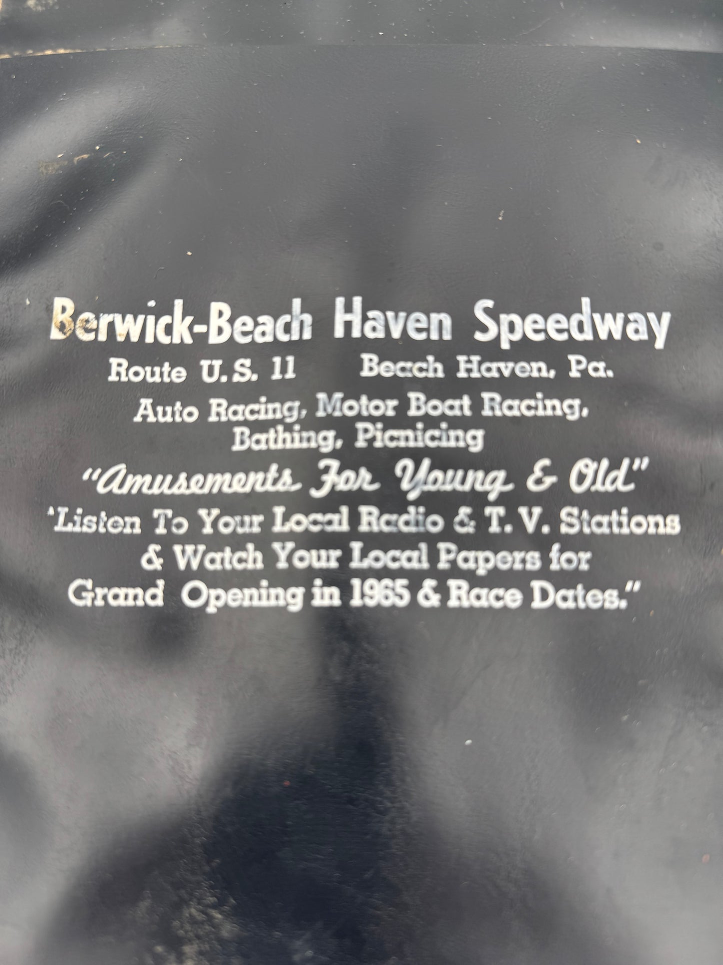 Vintage Car Waste Bag Plastic 1950s Beach Haven Speedway