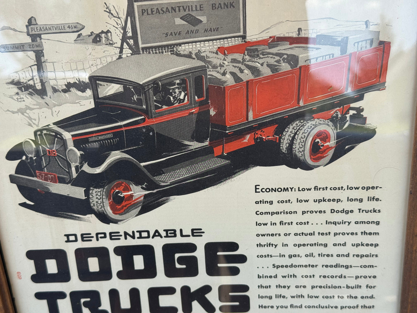 Vintage Dodge Truck Ad Framed