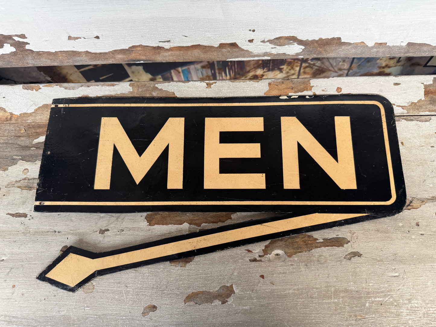 Vintage Men Sign Early Independent Gas Station
