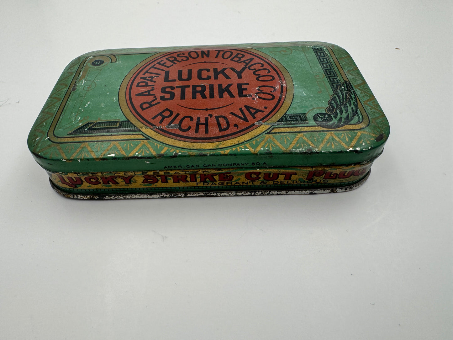 Vintage Lucky Strike Tin Early Tobacco Ad