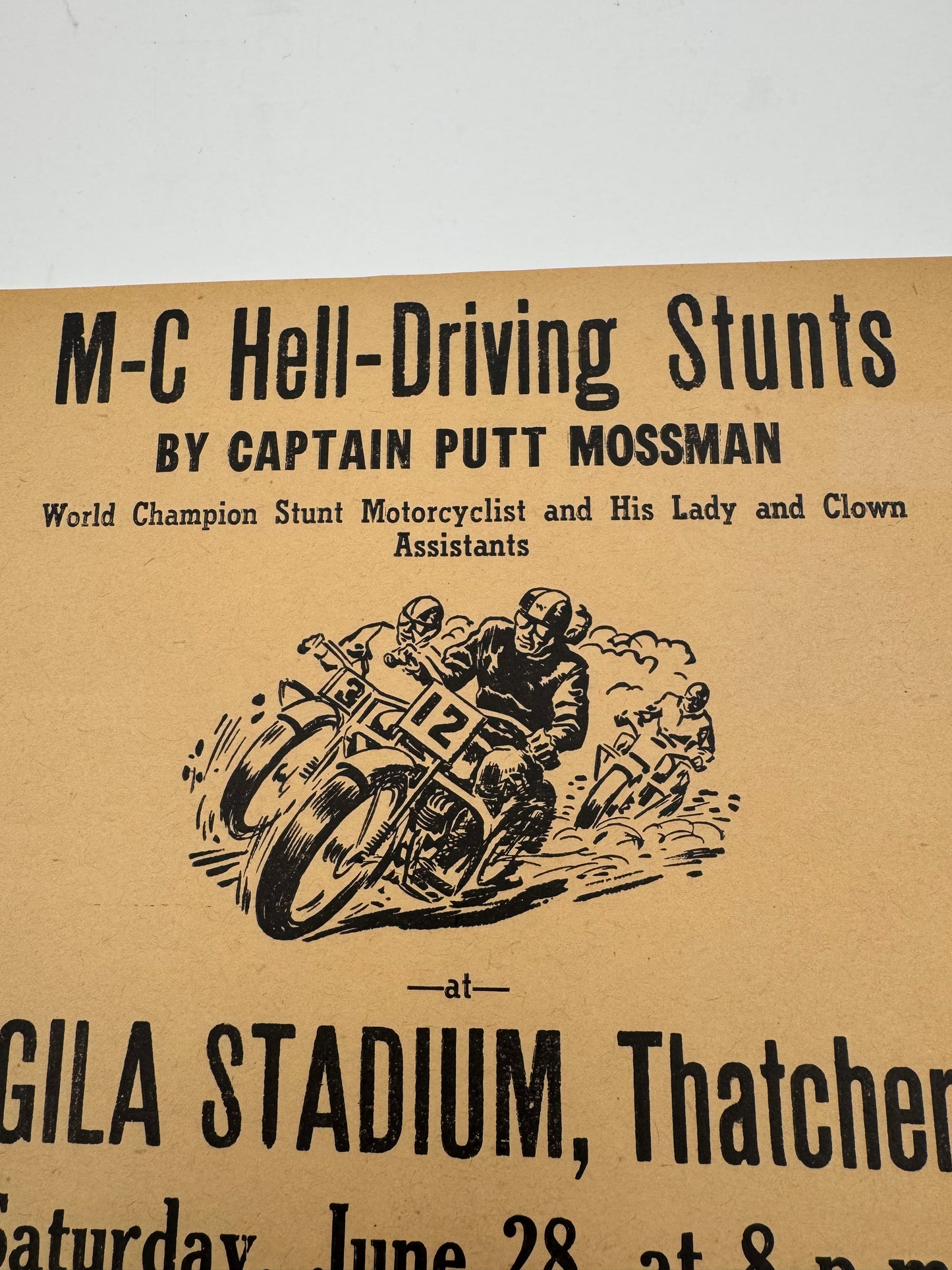 Vintage Motorcycle Stunt Driving Ad