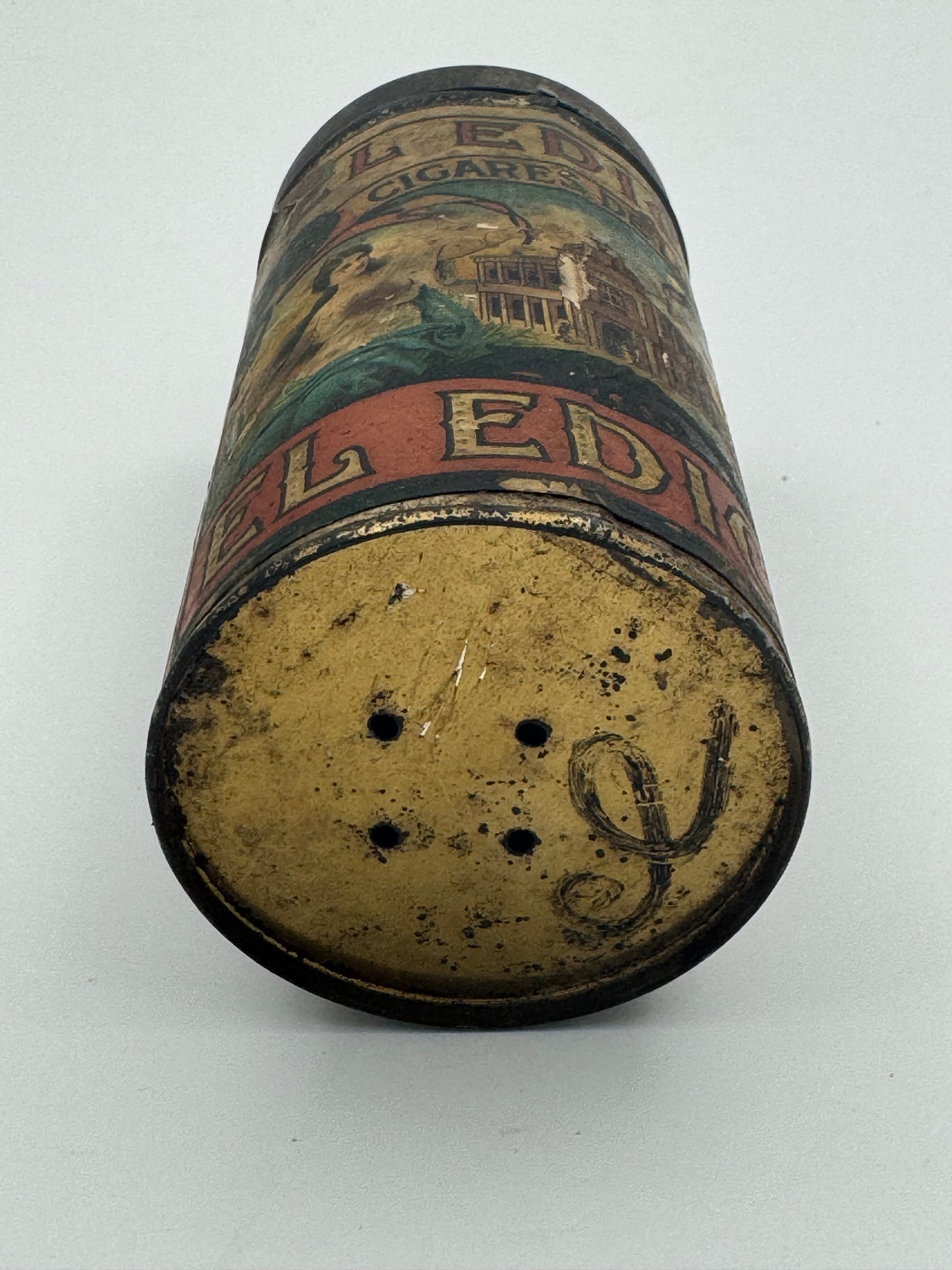 Vintage Cigar Humidor El Eldicto Paper Label NY