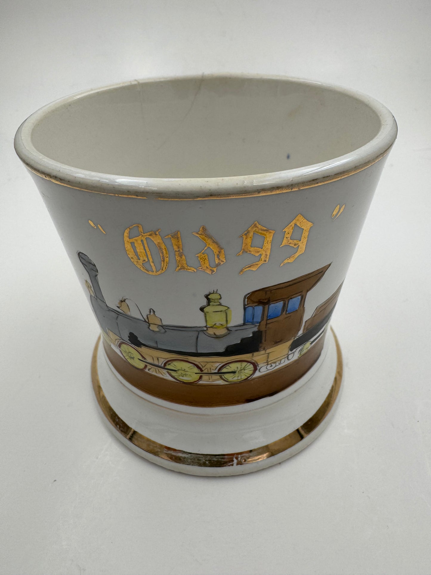 Vintage Shaving Mug Old 99 Steam Train Graphic