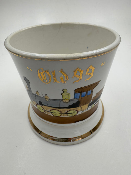 Vintage Shaving Mug Old 99 Steam Train Graphic