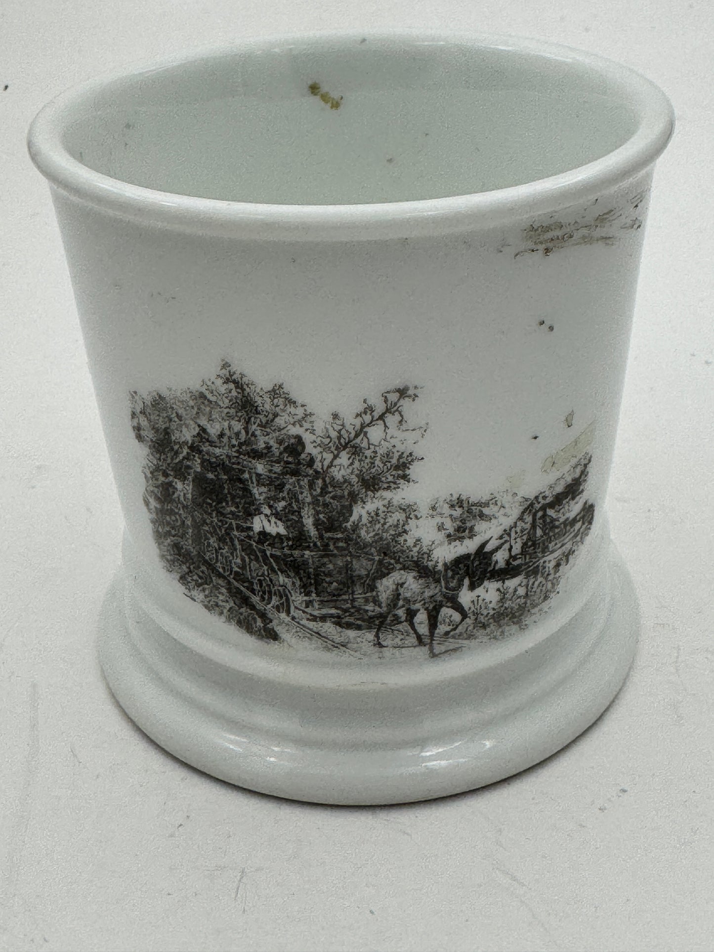 Vintage Shaving Mug Horse Drawn Rail Road Engine.