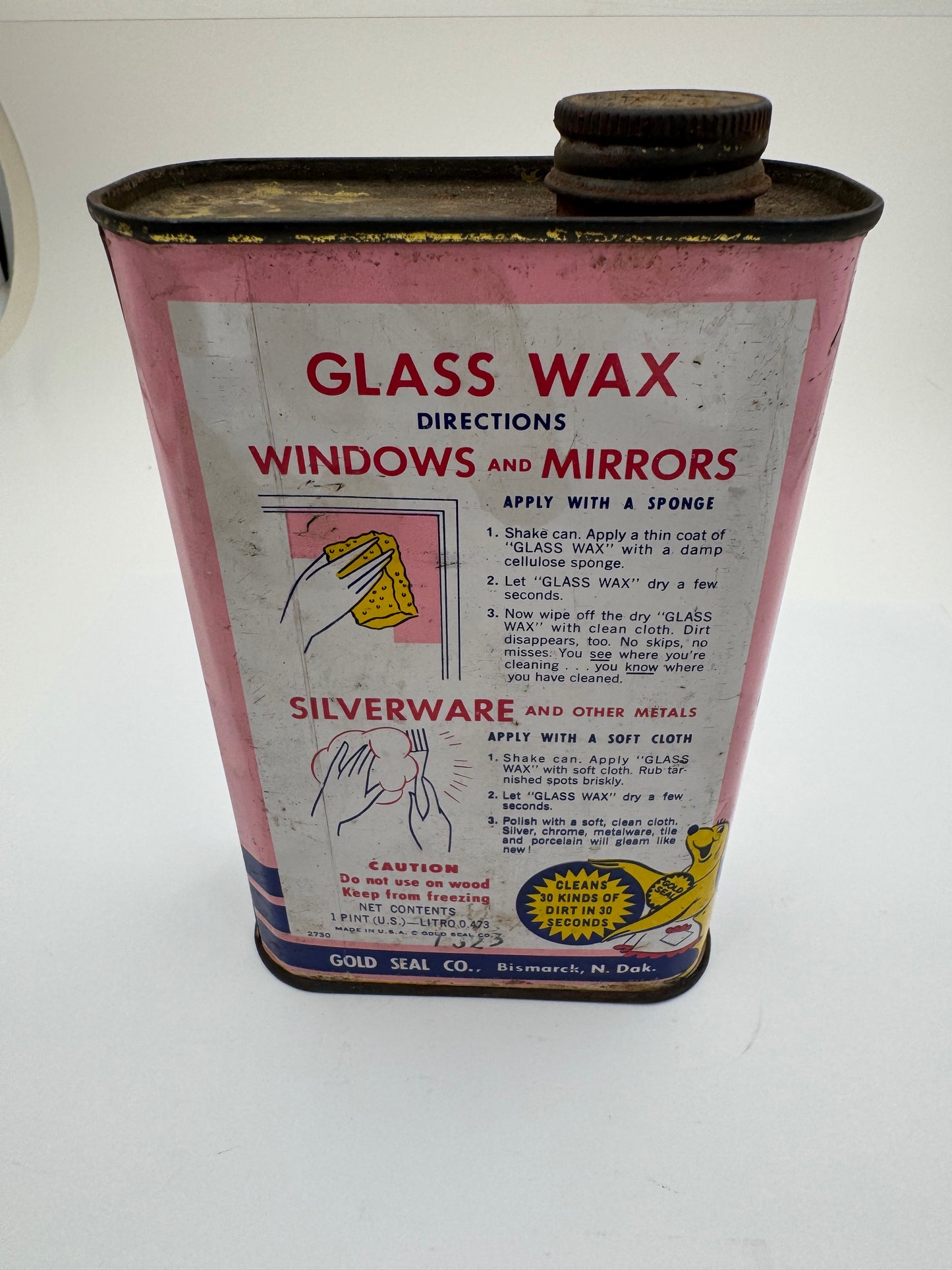Vintage Car Wax Can Gold Seal Full