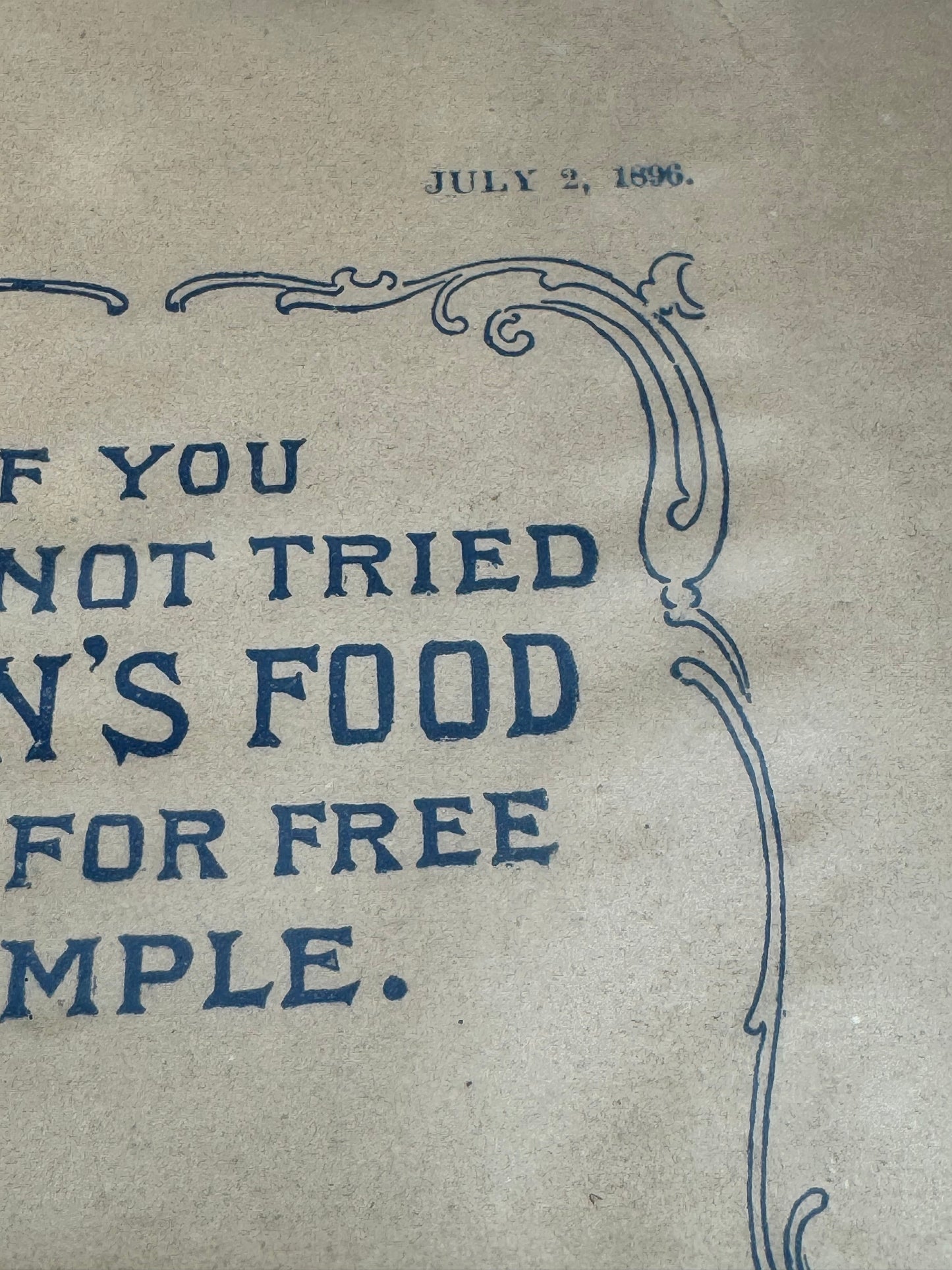 Vintage Food Ad Mellin’s RARE 1896