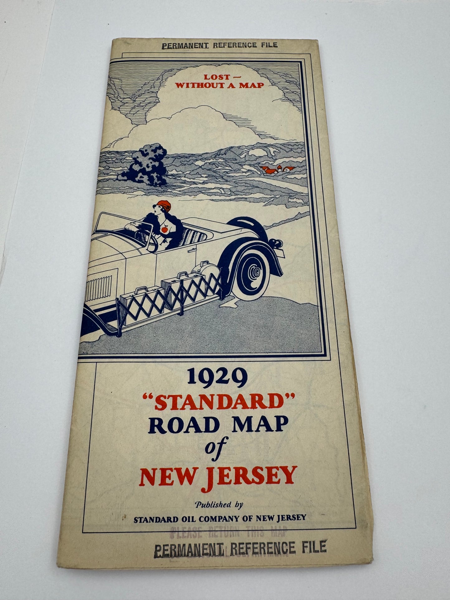 Vintage Road Map Standard Oil NJ 1929 Mint