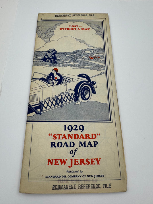 Vintage Road Map Standard Oil NJ 1929 Mint