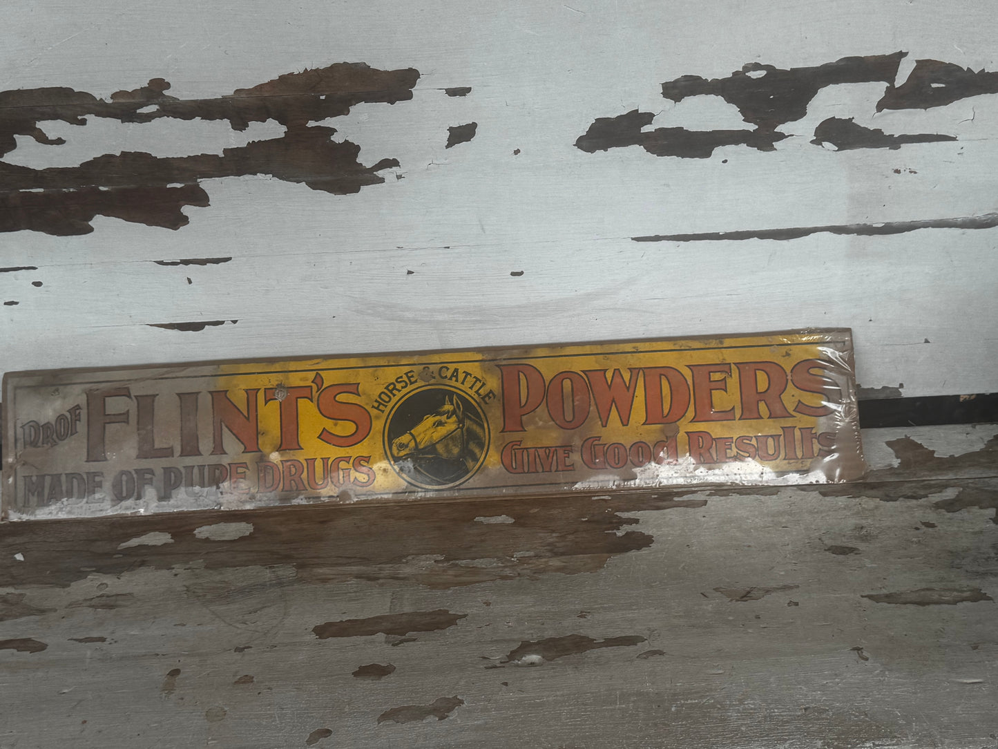 Vintage Sign Flints Powders Paper Great Graphics
