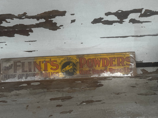 Vintage Sign Flints Powders Paper Great Graphics