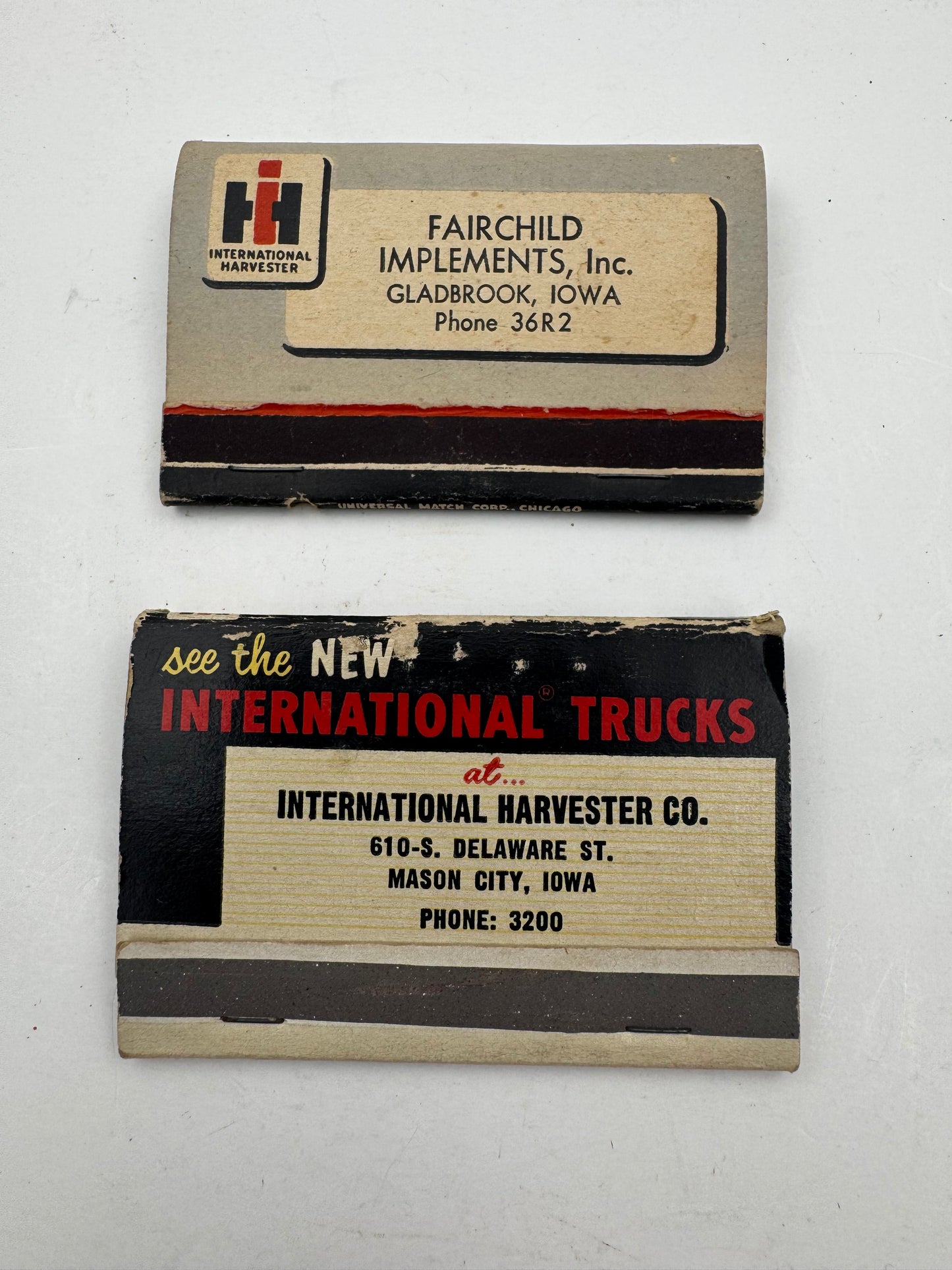 Vintage International Harvester Matchbooks Set Of Two (2) Full