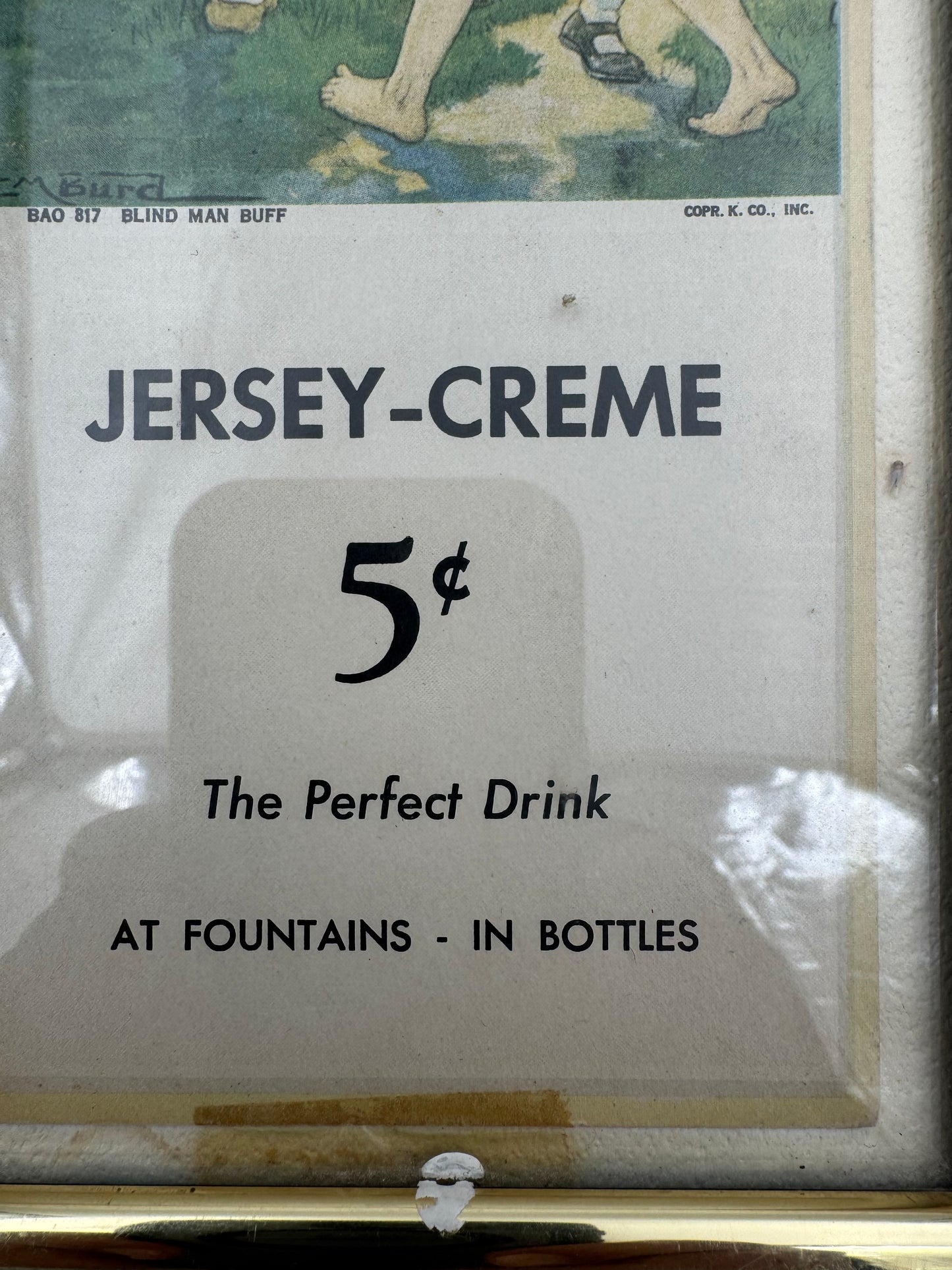 Vintage Soda Ad Jersey Crème 5 Cent