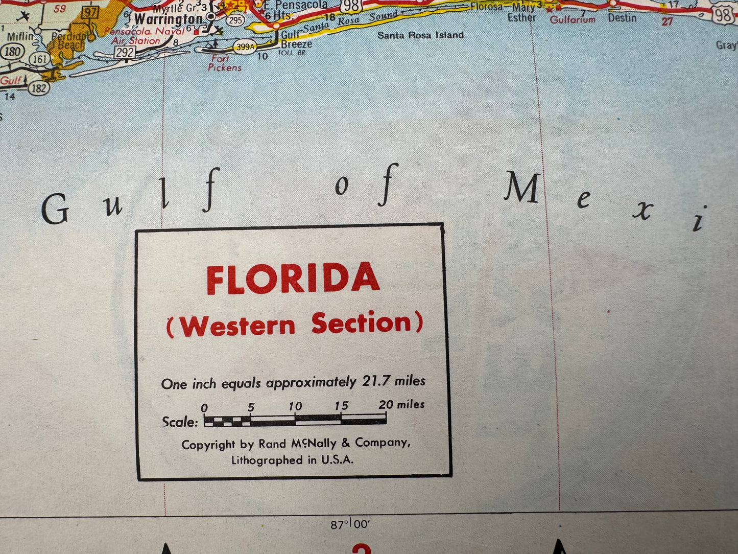 Vintage Texaco Roadmap Florida 1940s
