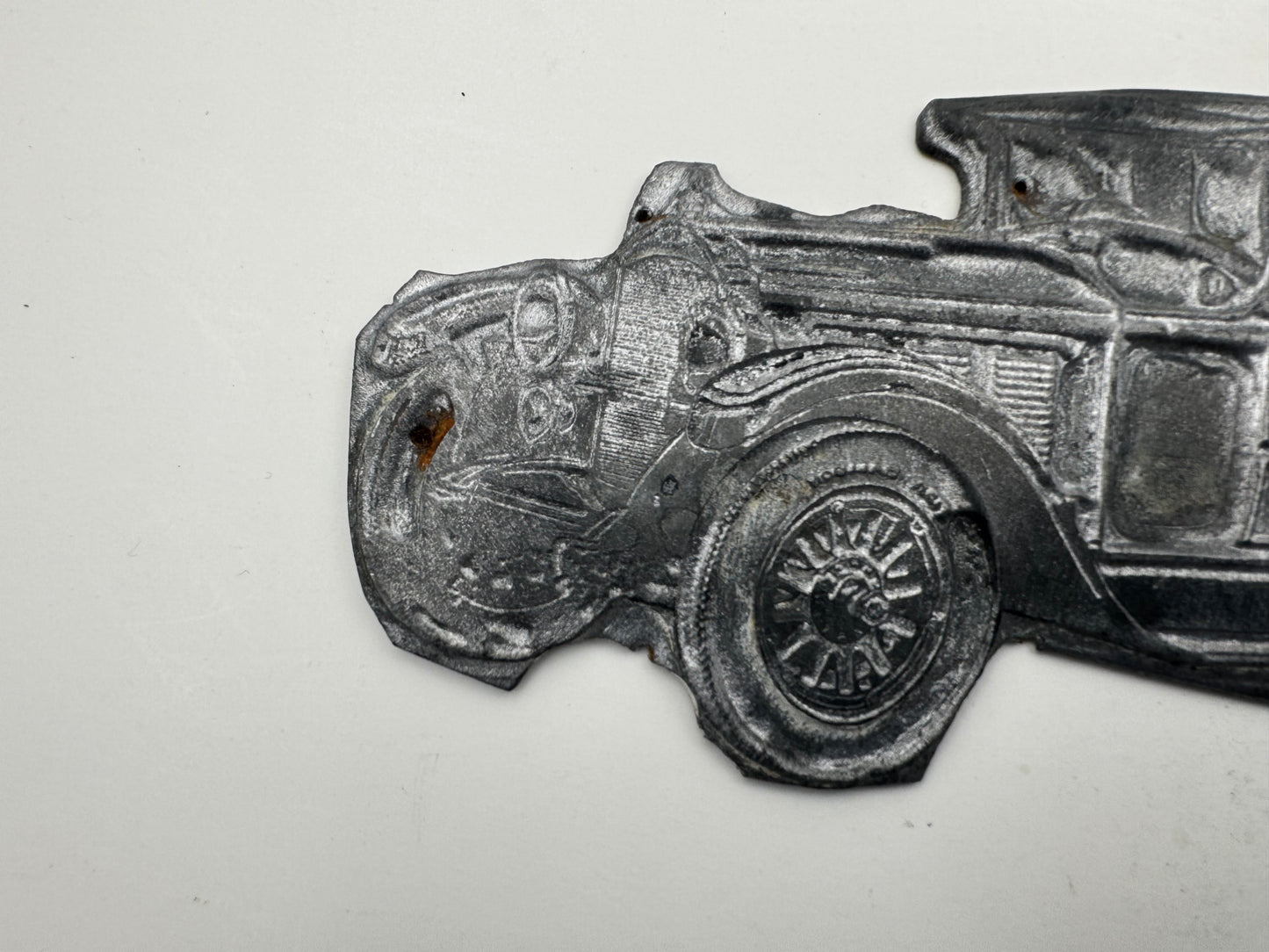 Vintage Automobile Print Block 1930s Left Facing Large
