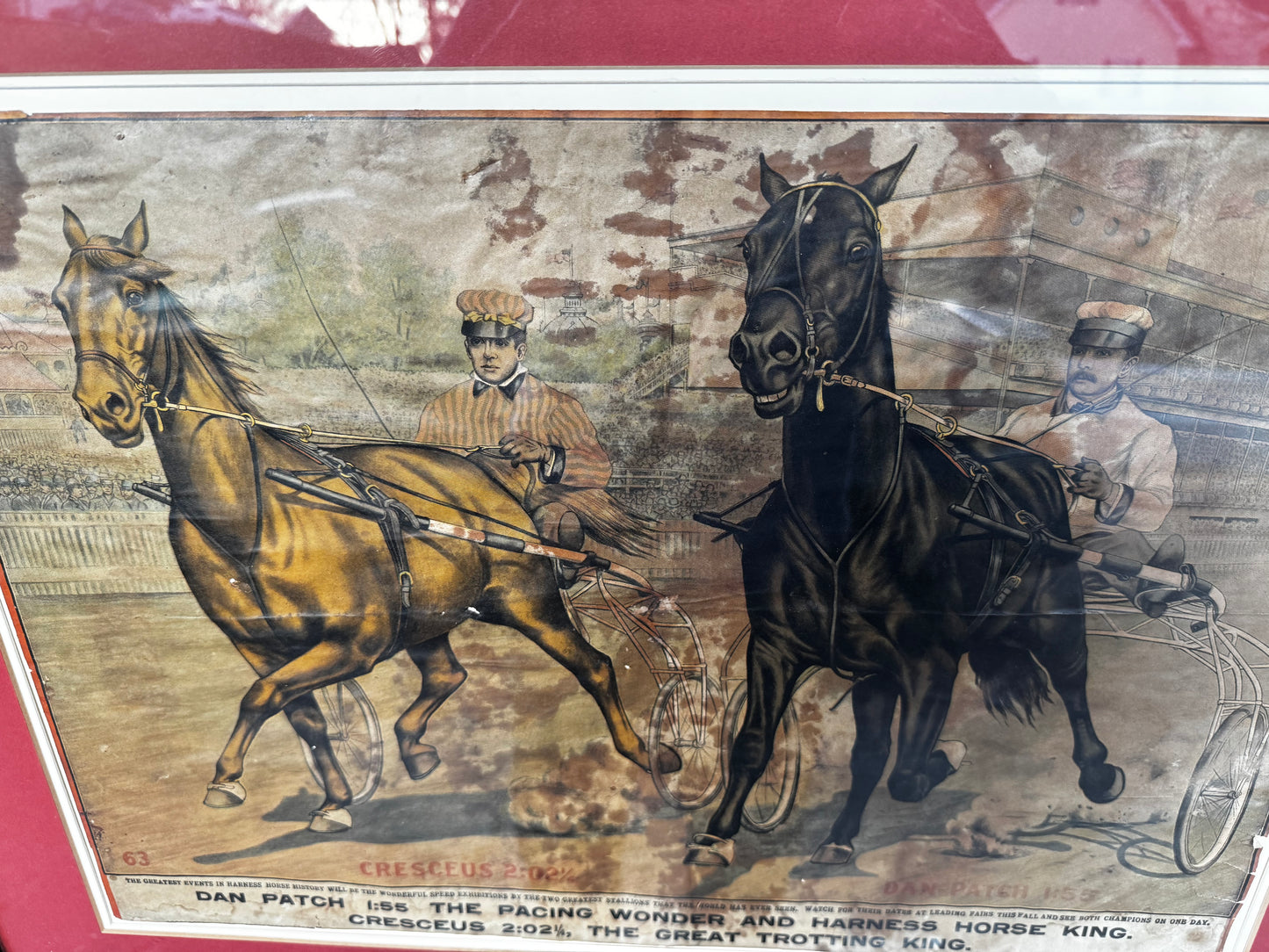 Vintage Dan Pouch Race Horse Ad Framed