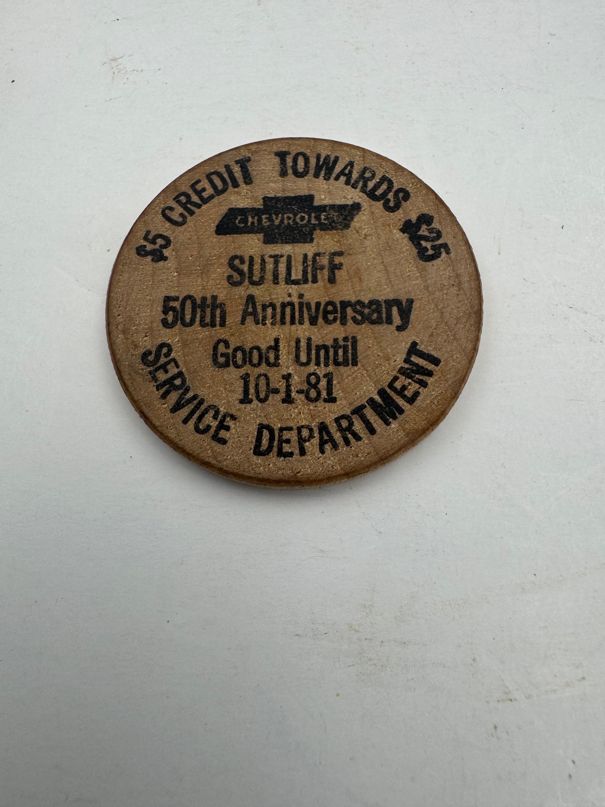 vintage chevy wooden nickel