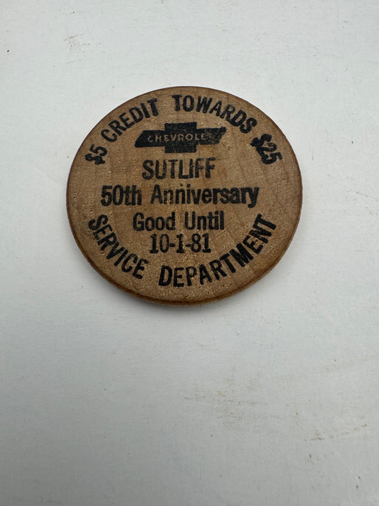 vintage chevy wooden nickel