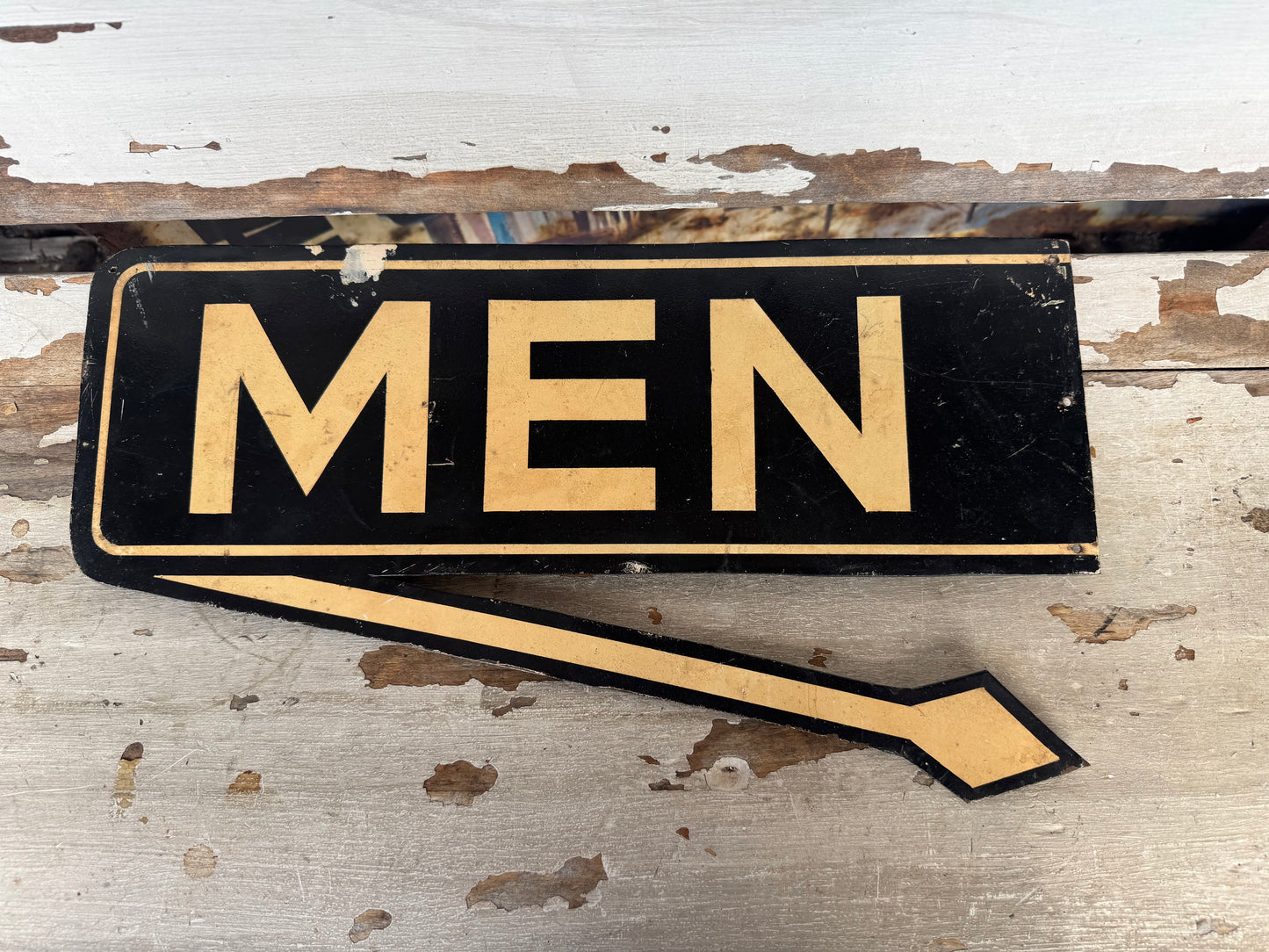 Vintage Men Sign Early Independent Gas Station
