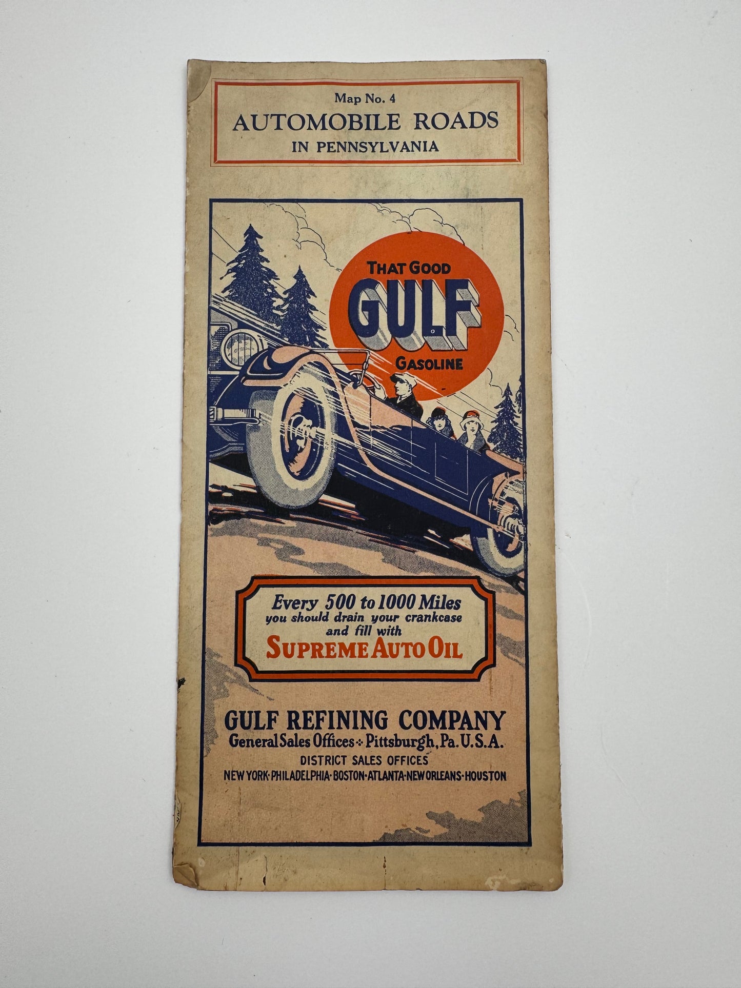 Vintage Gulf Roadmap 1930s