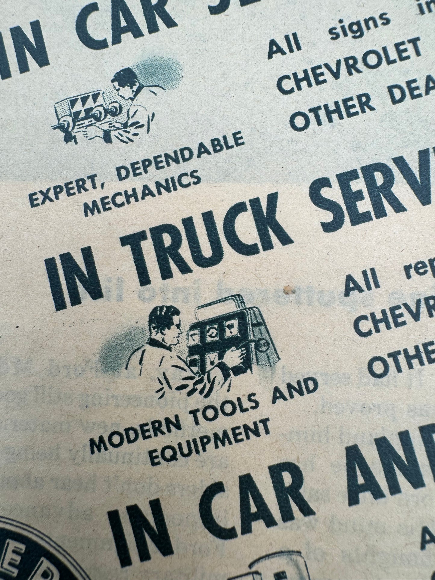 Vintage Chevrolet Super Service Ad Print