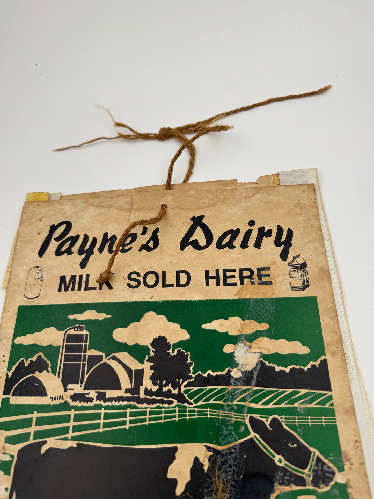 Vintage Dairy Ad Milk 5 Cents Payne Dairies
