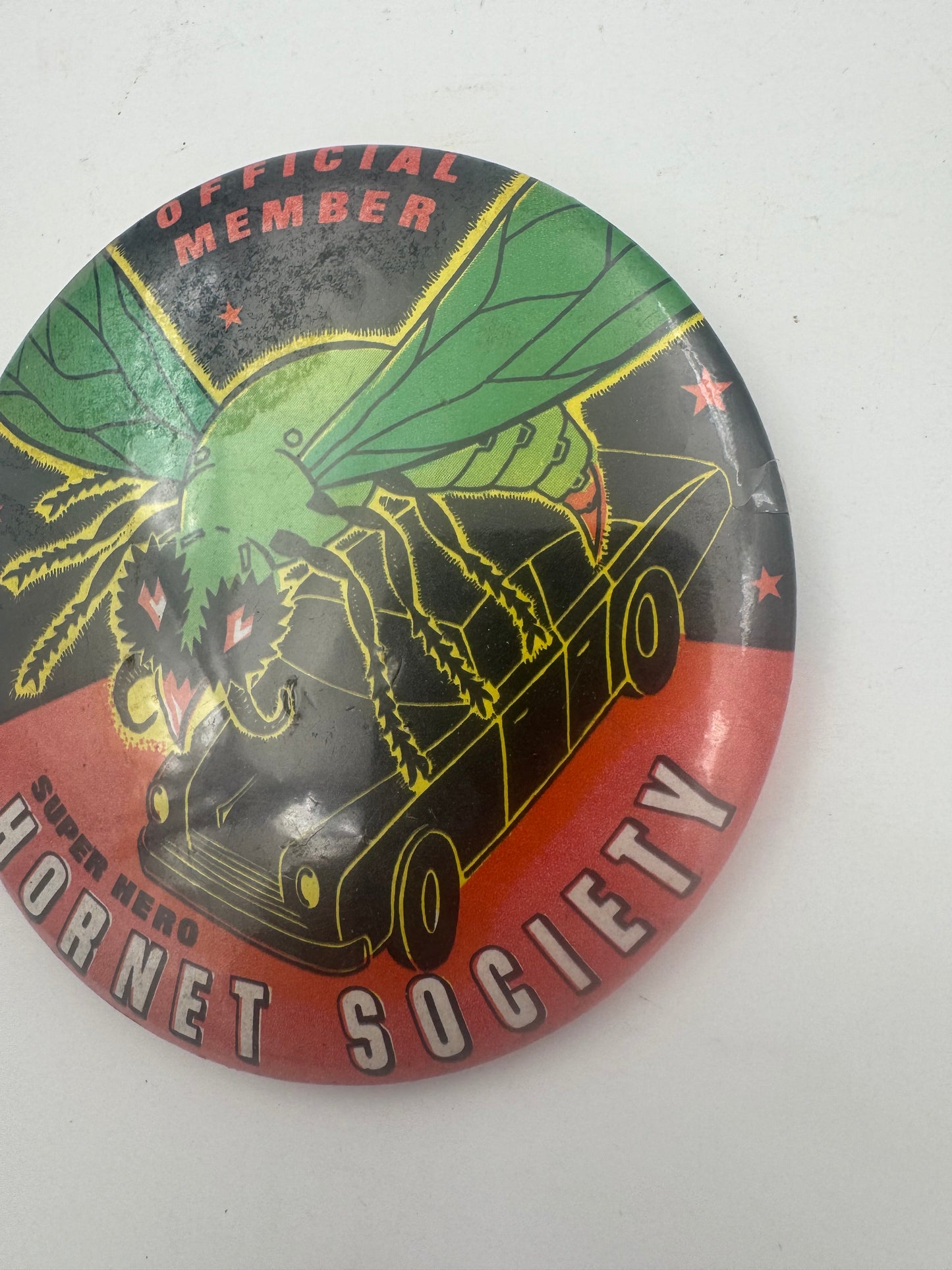 Vintage Green Hornet Button 1960s Action TV Show.