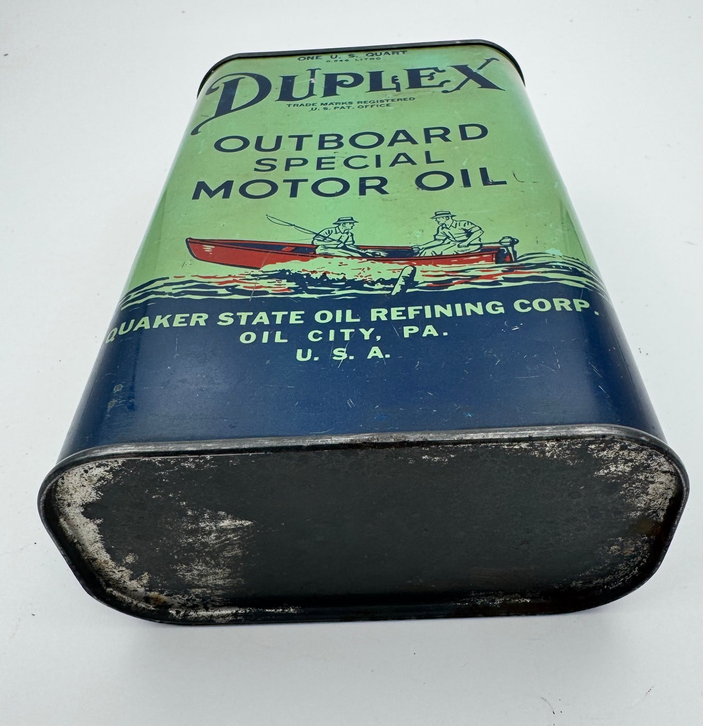 Vintage Duplex Outboard Oil Can Full