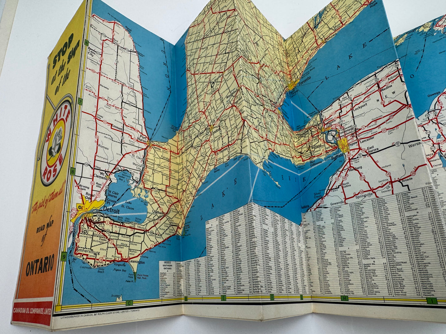 Vintage Road Map White Rose Ontario