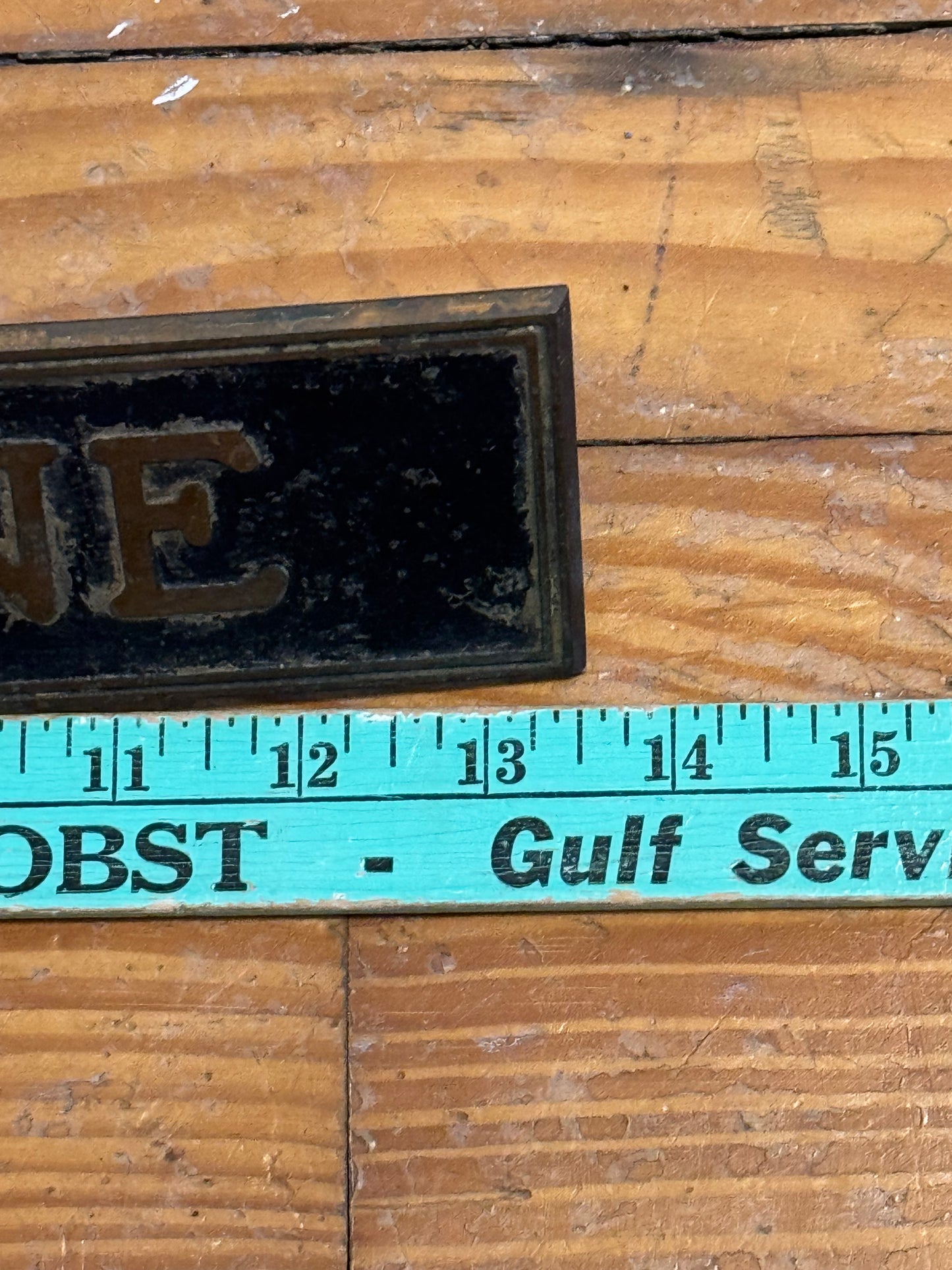 Vintage Telephone Sign Brass