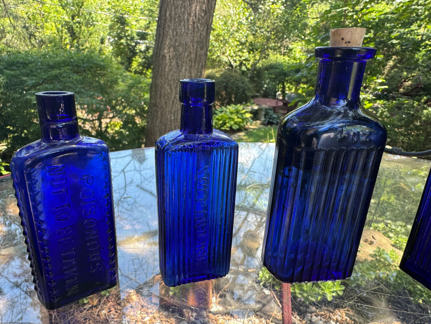 Vintage Poison Bottle Collection Cobalt Blue